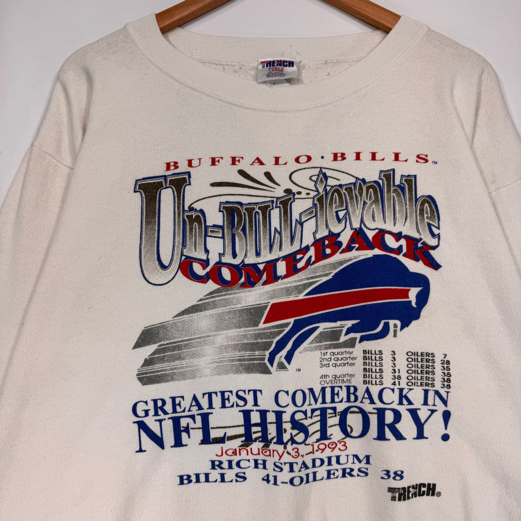 Vintage Buffalo Bills 1993 Super Bowl Greatest Comeback Crewneck Sweatshirt Large