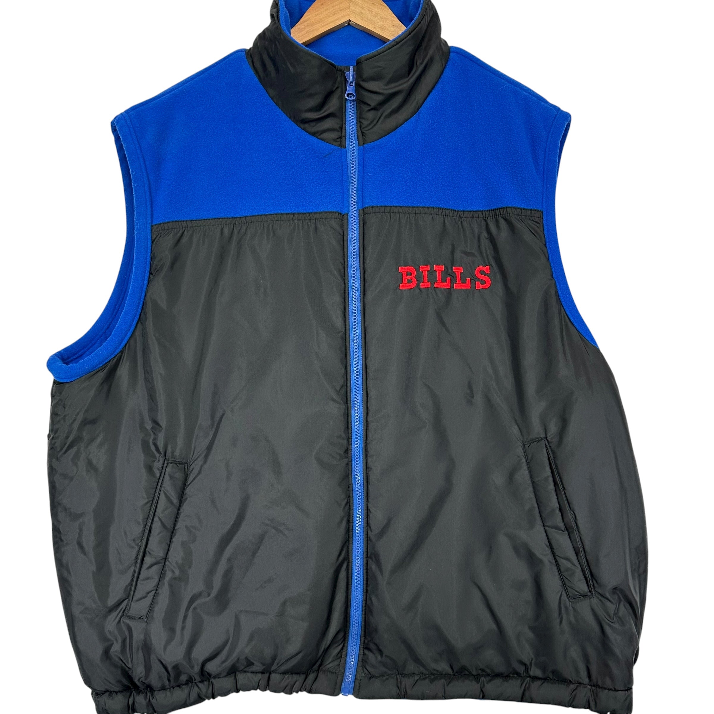Vintage Buffalo Bills Reversible Outerwear Vest Sweatshirt Jacket XXL