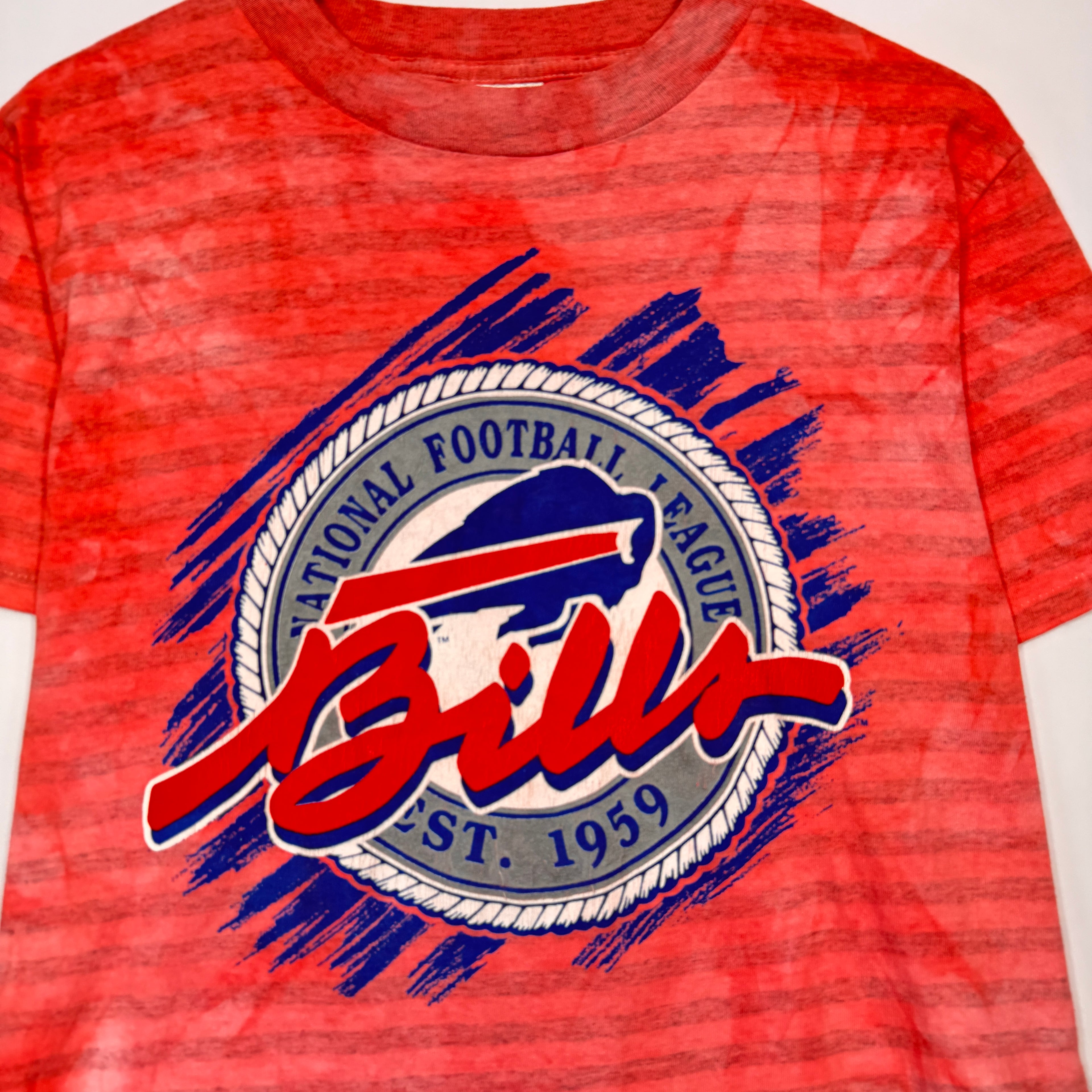 Vintage Buffalo Bills Overdyed Striped Shirt Medium