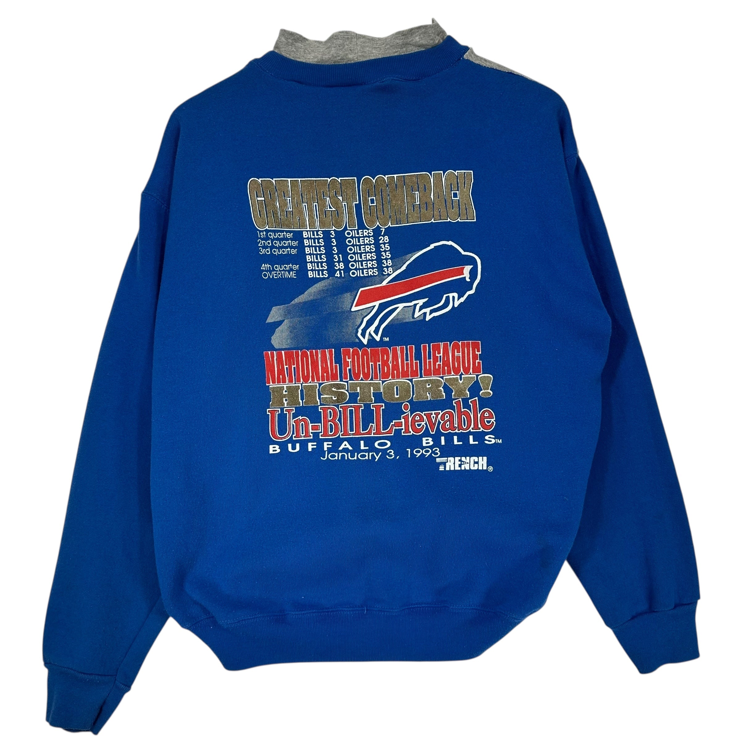 Vintage Buffalo Bills Reworked Double Sided Turtleneck Sweatshirt Women’s Medium