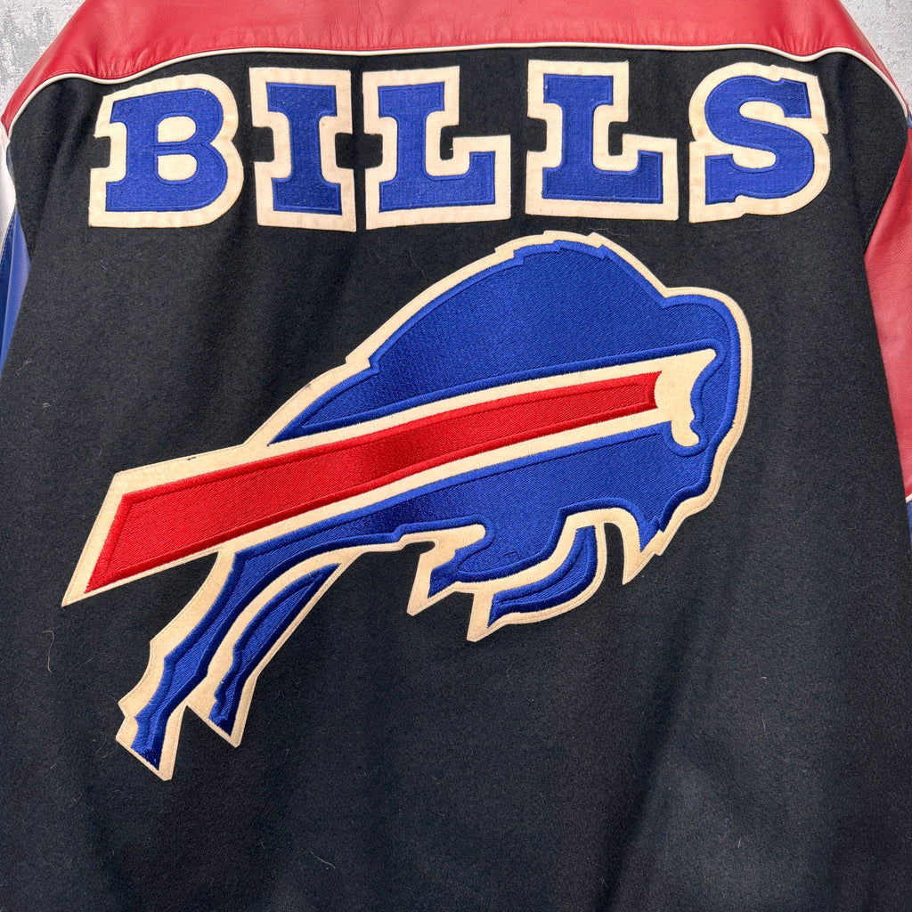 Vintage Buffalo Bills Jeff Hamilton Leather & Wool Varisty Jacket XL