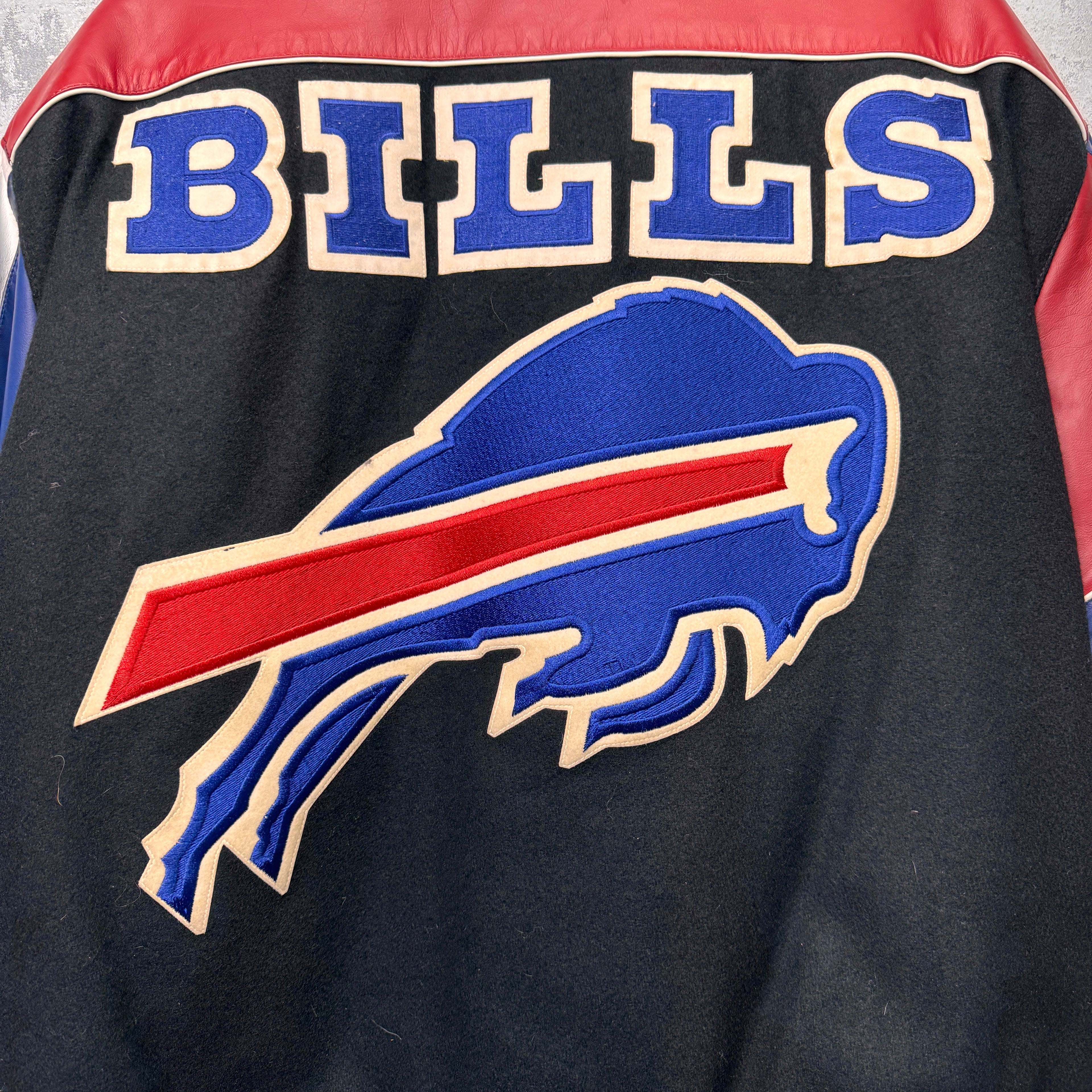 Vintage Buffalo Bills Jeff Hamilton Leather & Wool Varisty Jacket XL