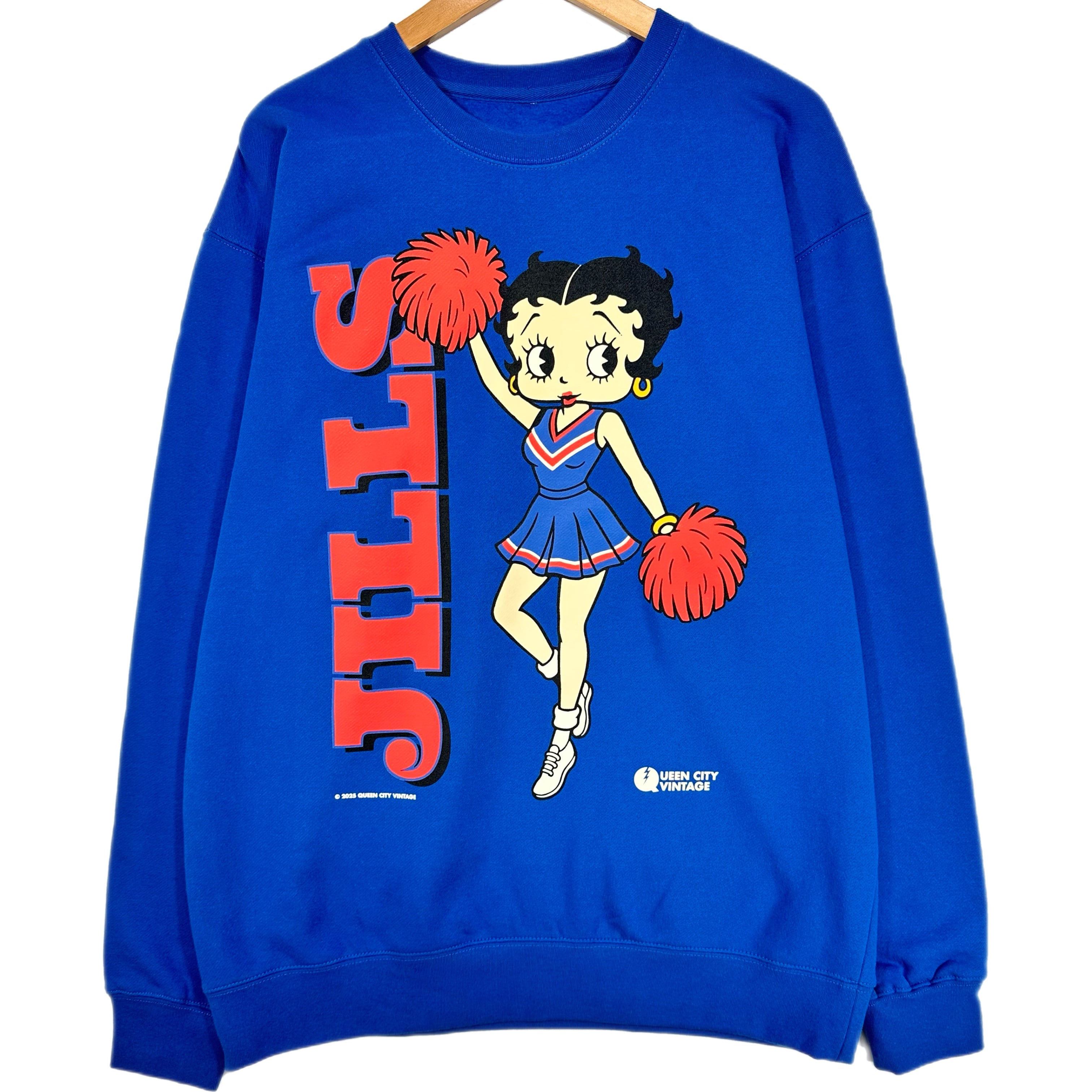 QCV Exclusive Betty Boop Buffalo Bills Jills Crewneck Sweatshirt