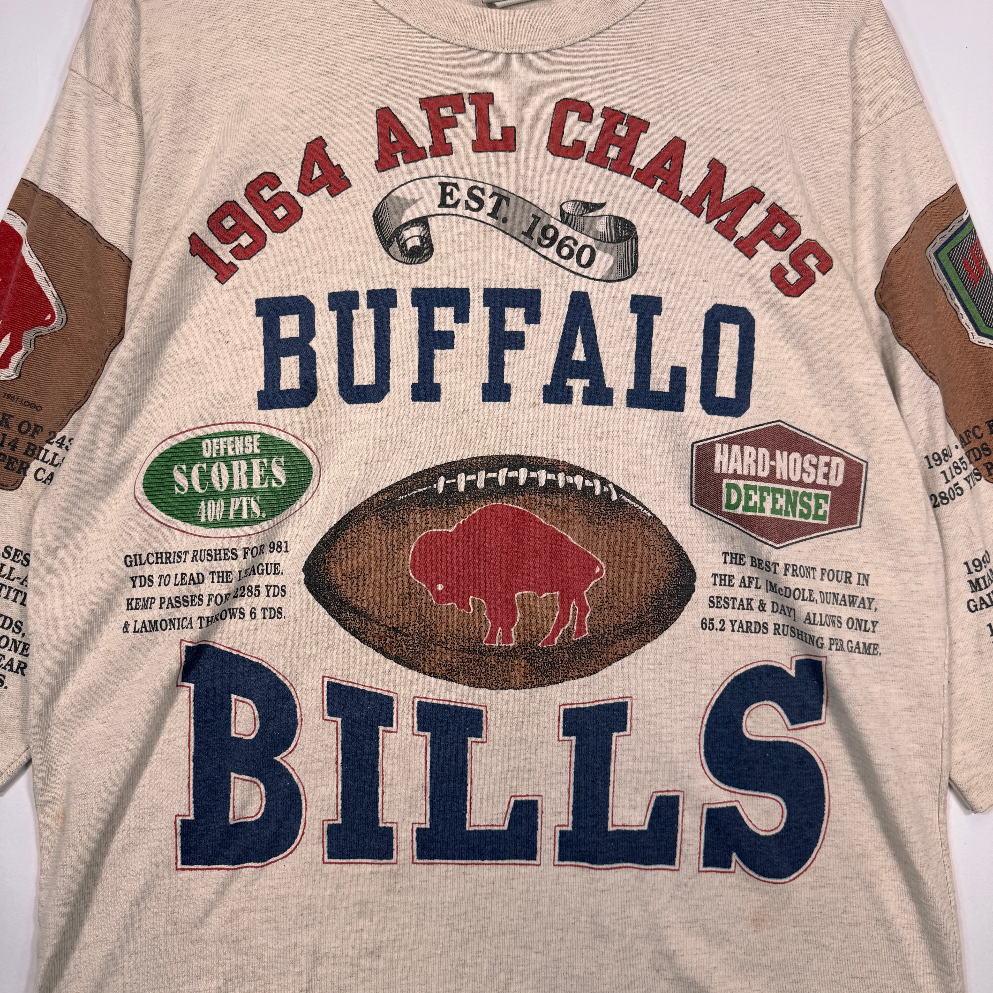 Vintage Buffalo Bills 1964 AFL Champions All Over Print Shirt Large