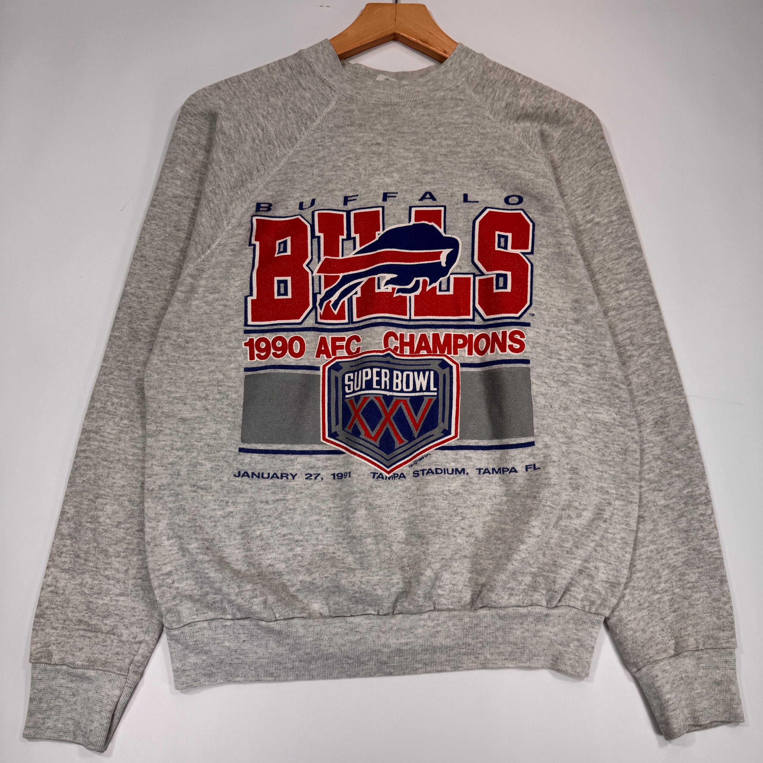 Vintage Buffalo Bills 1990 AFC Champions Crewneck Sweatshirt Medium