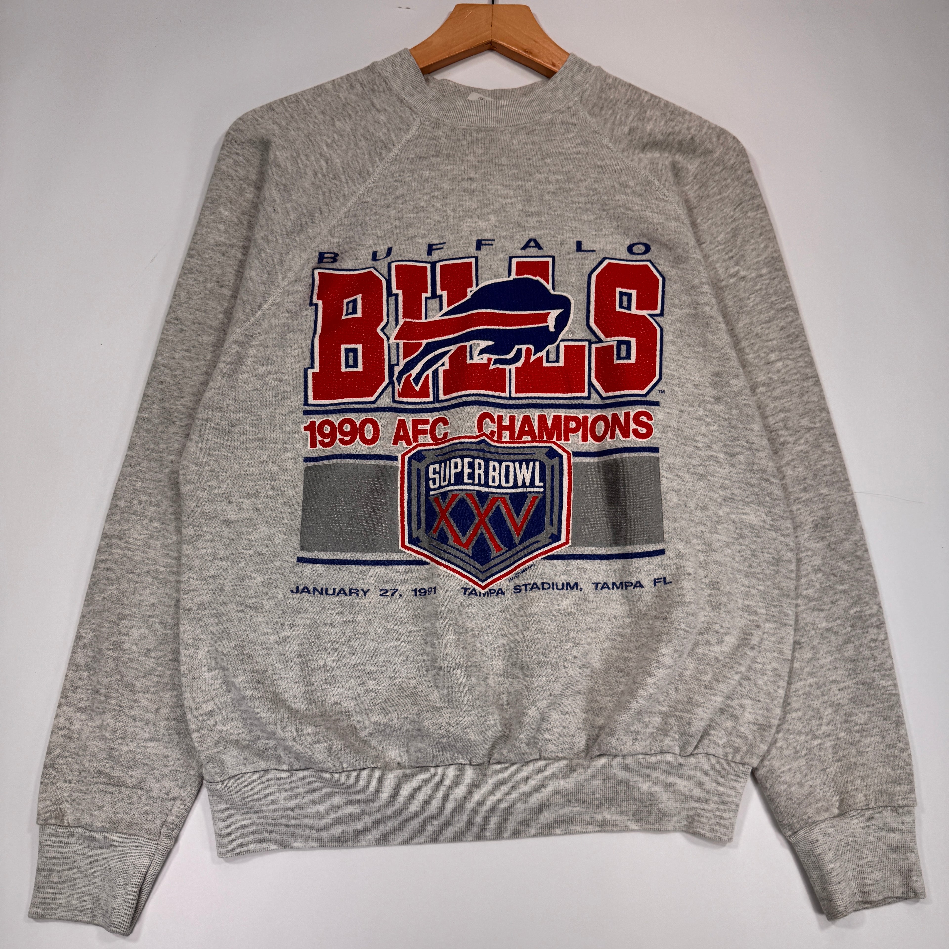 Vintage Buffalo Bills 1990 AFC Champions Crewneck Sweatshirt Medium