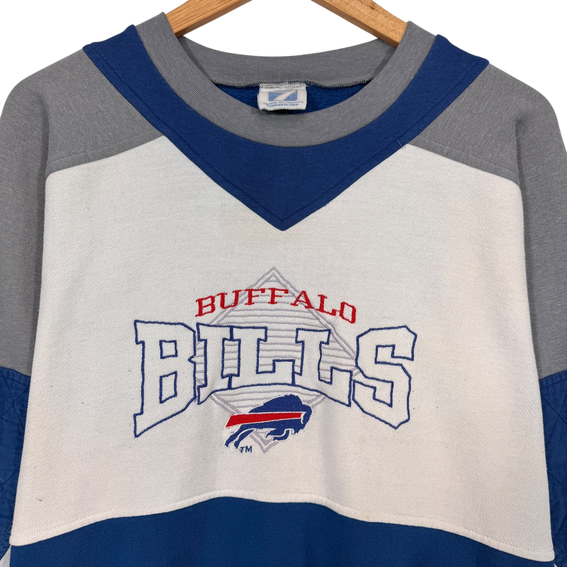 Vintage Buffalo Bills Color Block Crewneck Sweatshirt Medium