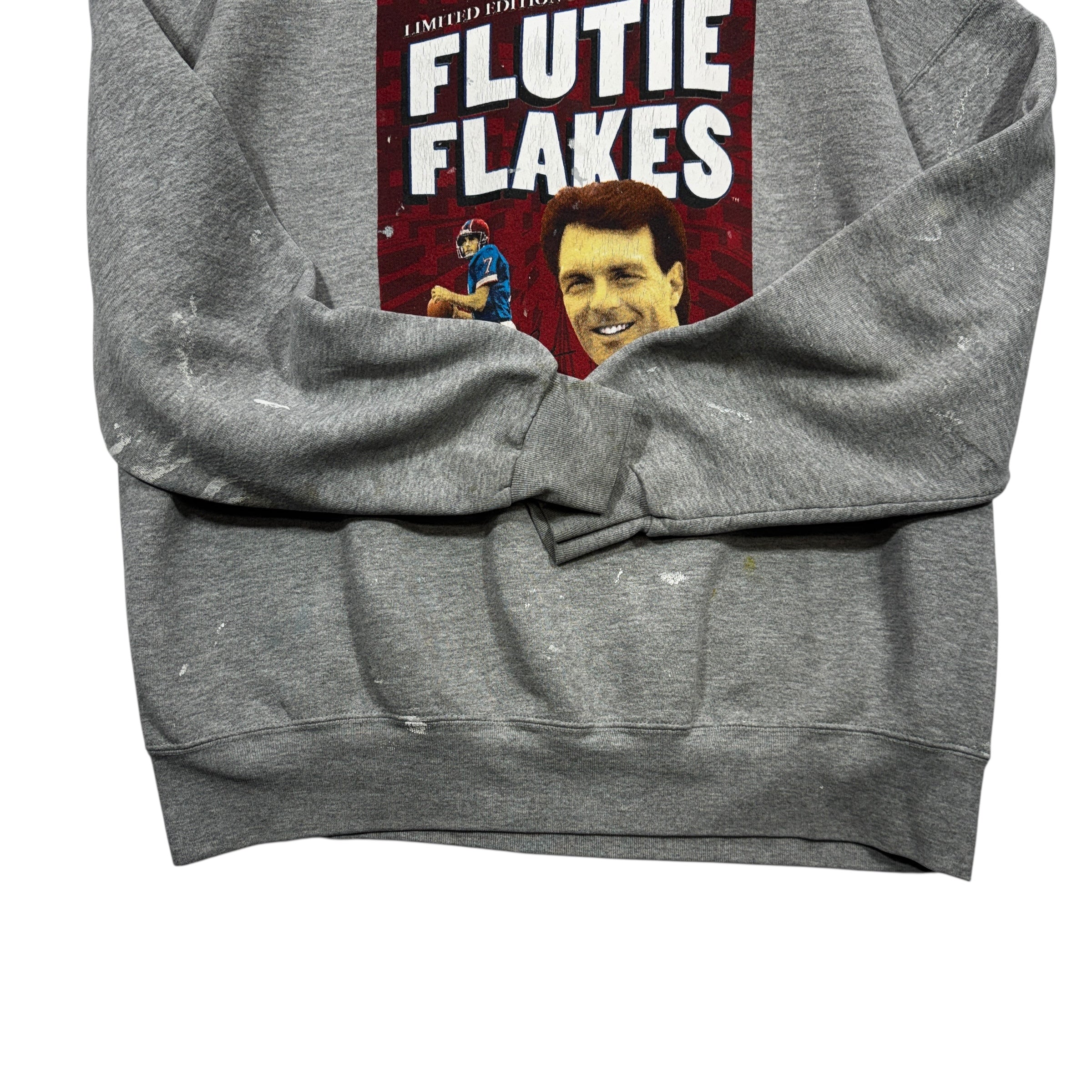 Vintage Buffalo Bills Paint Splatter Flutie Flakes Crewneck Sweatshirt XXL