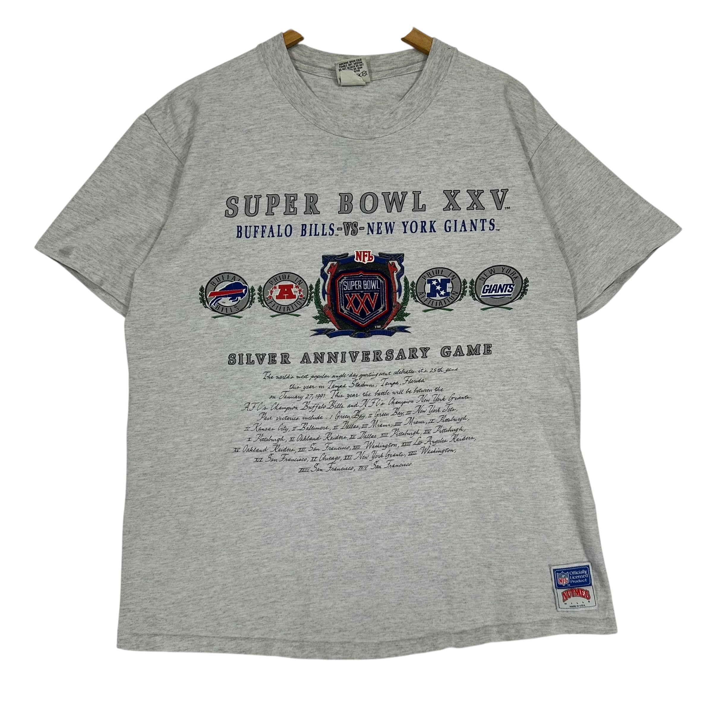 Vintage Buffalo Bills NY Giants 1991 Super Bowl Shirt XL