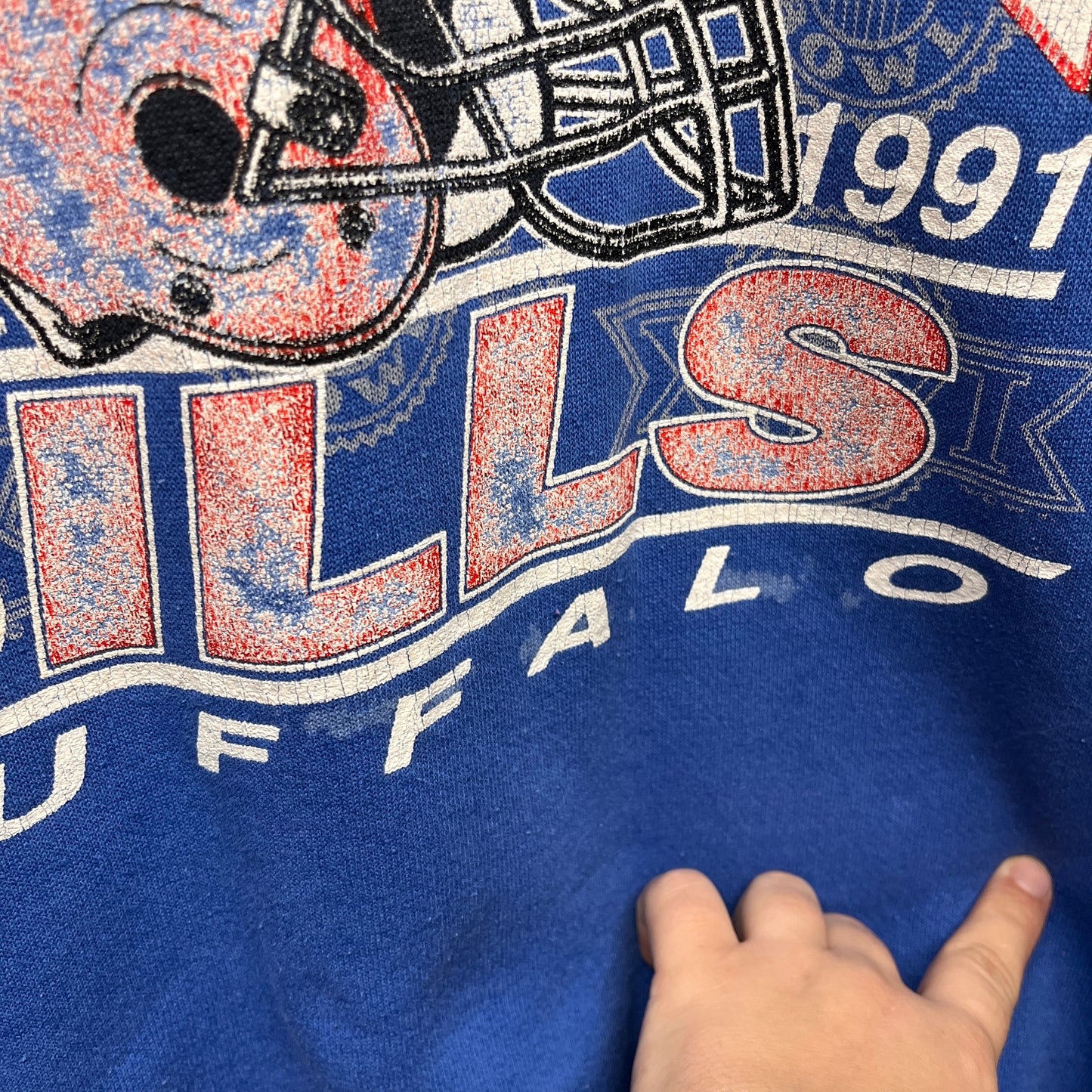 Vintage Buffalo Bills 1991 AFC Champions Super Bowl Crewneck Sweatshirt Large