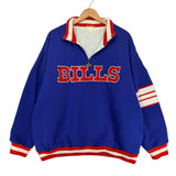 Vintage Buffalo Bills Apex Quilt Lined 1/4 Zip Sweatshirt Jacket Large