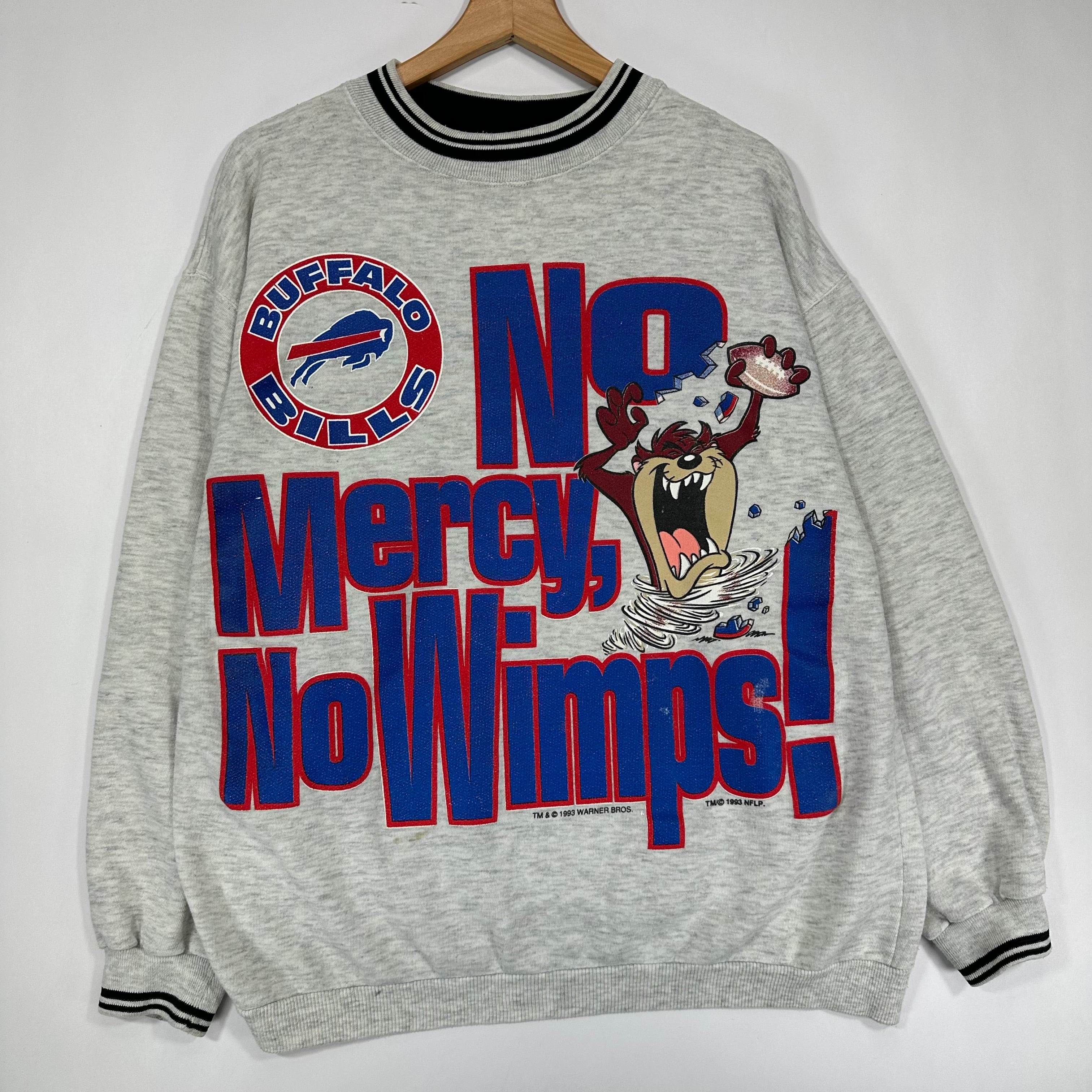 Vintage Buffalo Bills Looney Tunes Taz Crewneck Sweatshirt Large