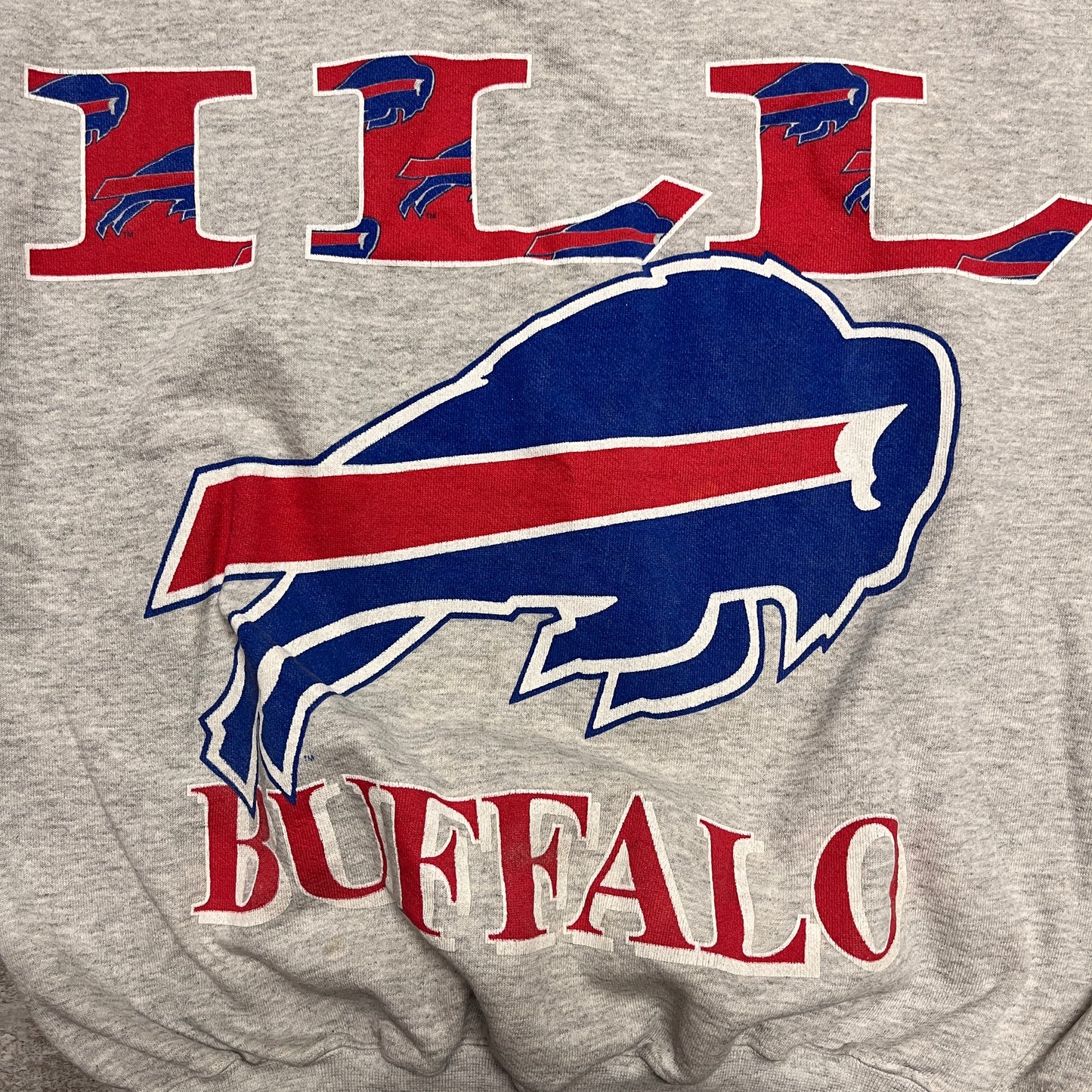 Vintage Buffalo Bills Cross Script Crewneck Sweatshirt Large