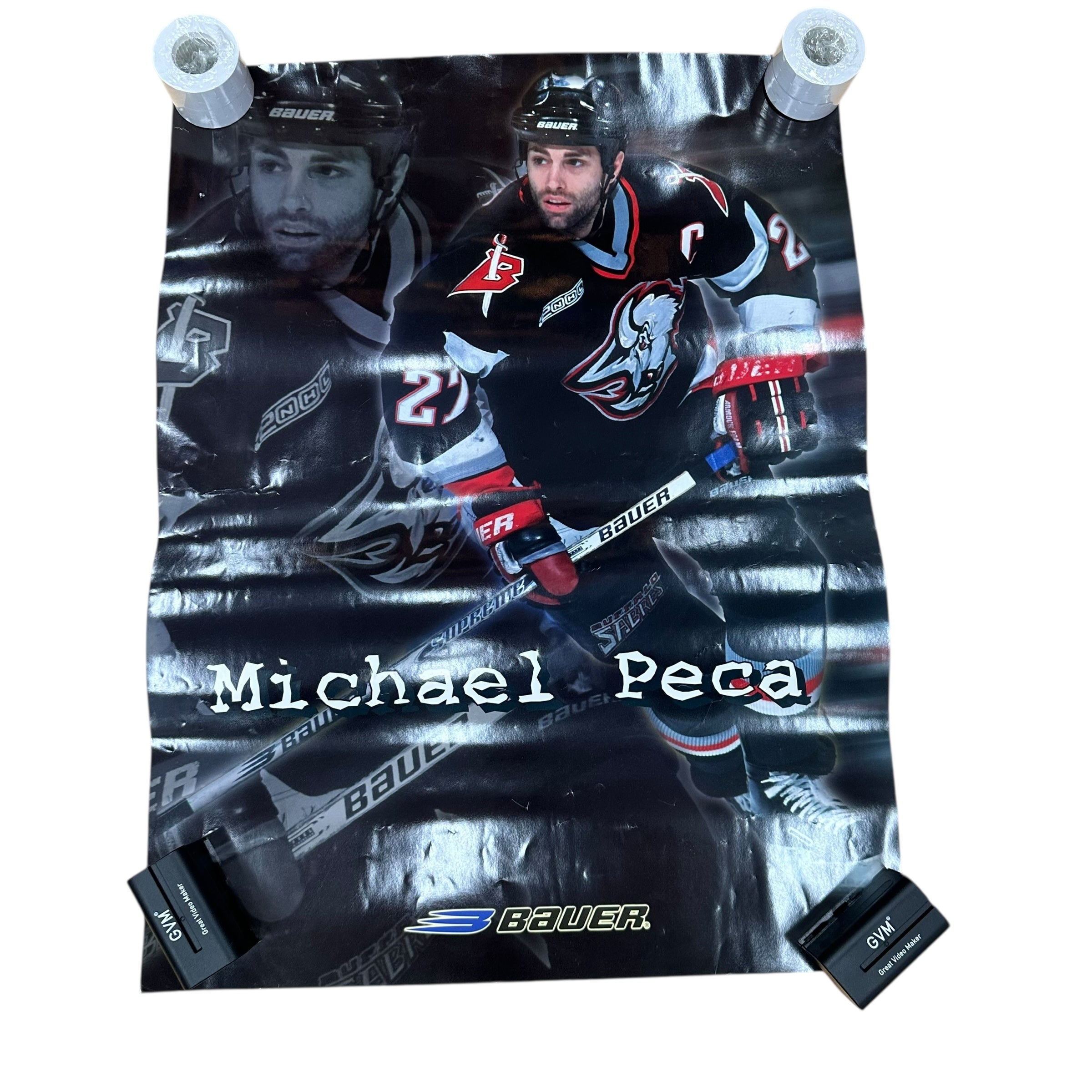 Vintage Buffalo Sabres Poster Mike Peca Bauer