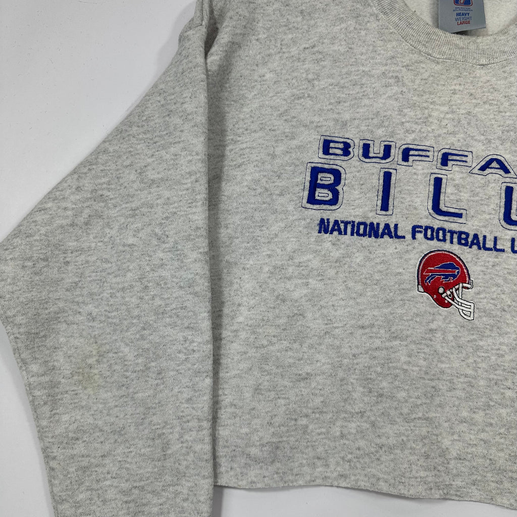 Vintage Buffalo Bills Cropped Crewneck Sweatshirt Large