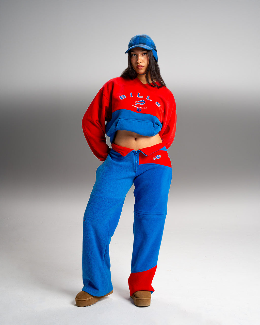 KP MADE ME Buffalo Bills Upcycled Custom Reworked Colorblock Sweatpants Large