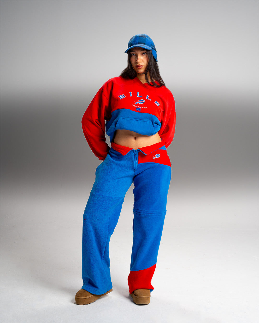 KP MADE ME Buffalo Bills Upcycled Custom Reworked Colorblock Sweatpants Large