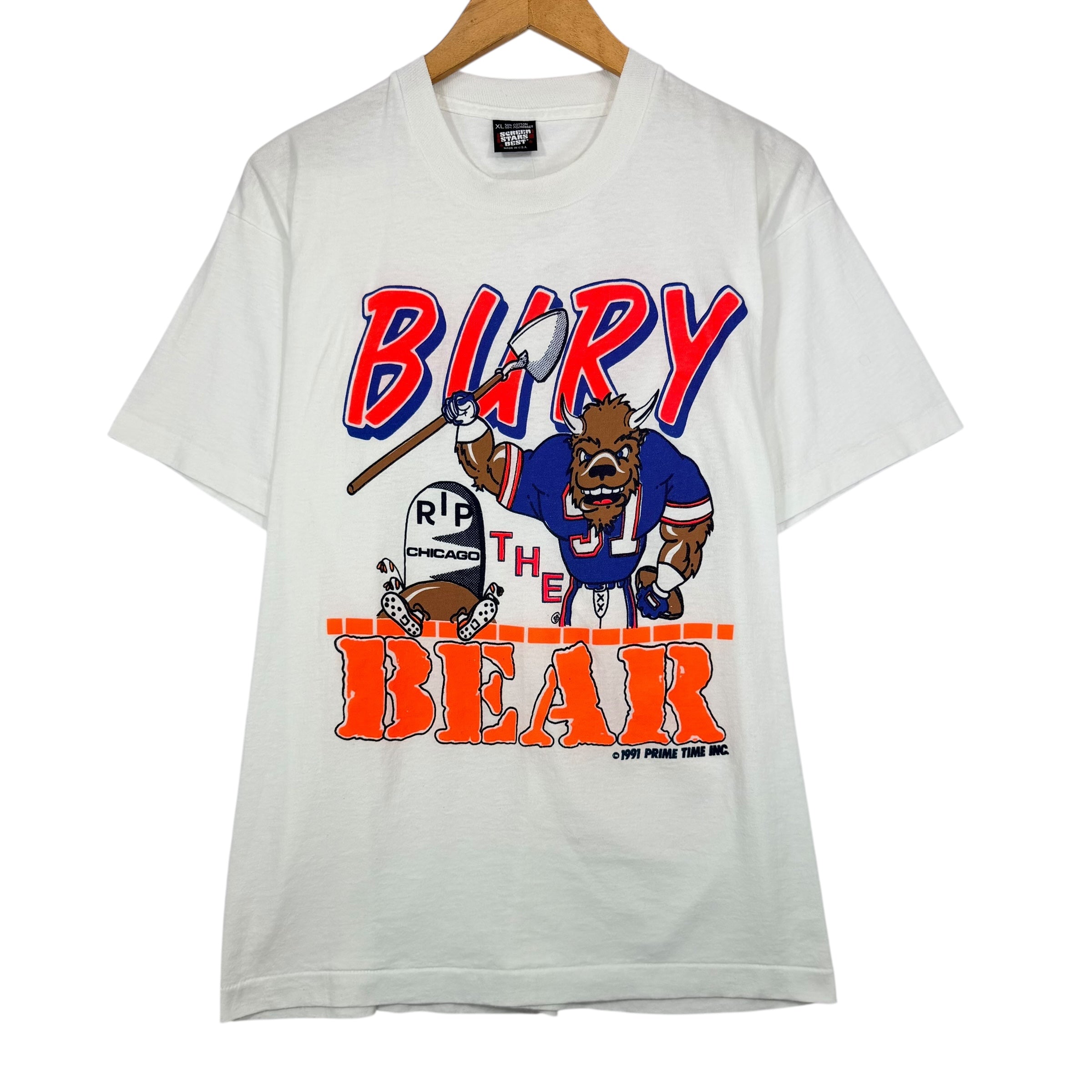 Vintage Buffalo Bills Bury the Bears Cartoon Shirt Large