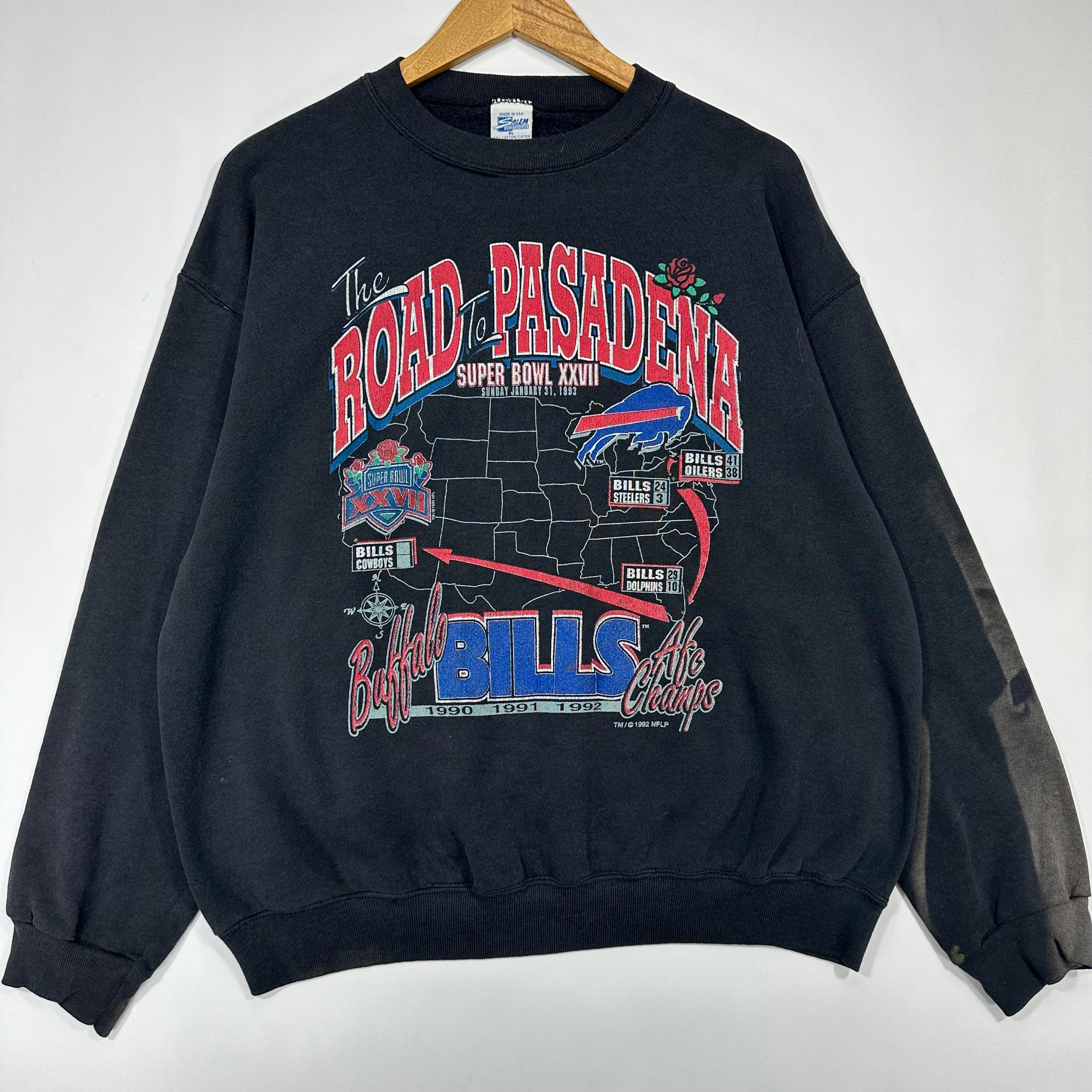 Vintage Buffalo Bills Road To Pasadena Crewneck Sweatshirt XL