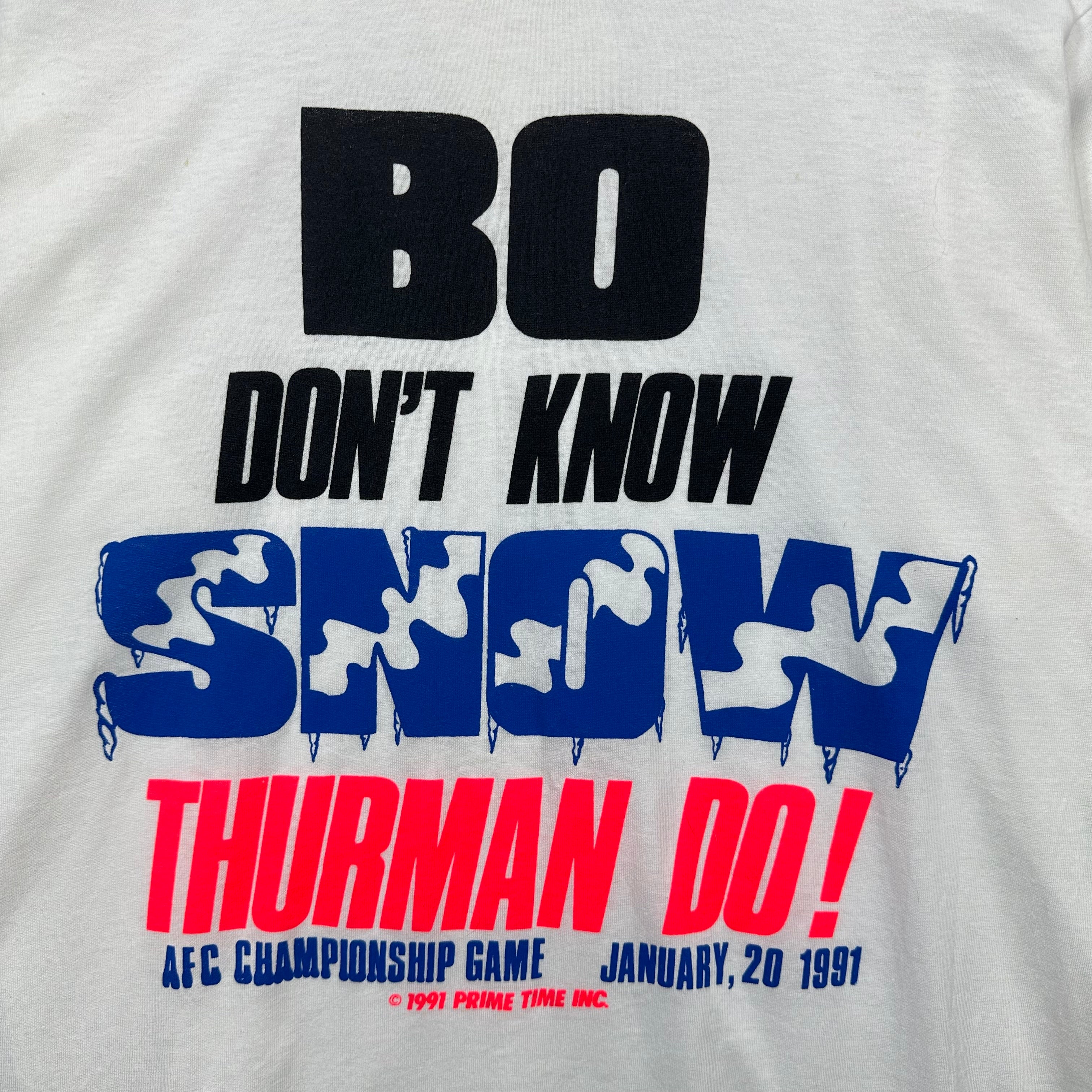 Vintage Buffalo Bills Bo Don’t Know Snow Thurman Thomas Shirt Large