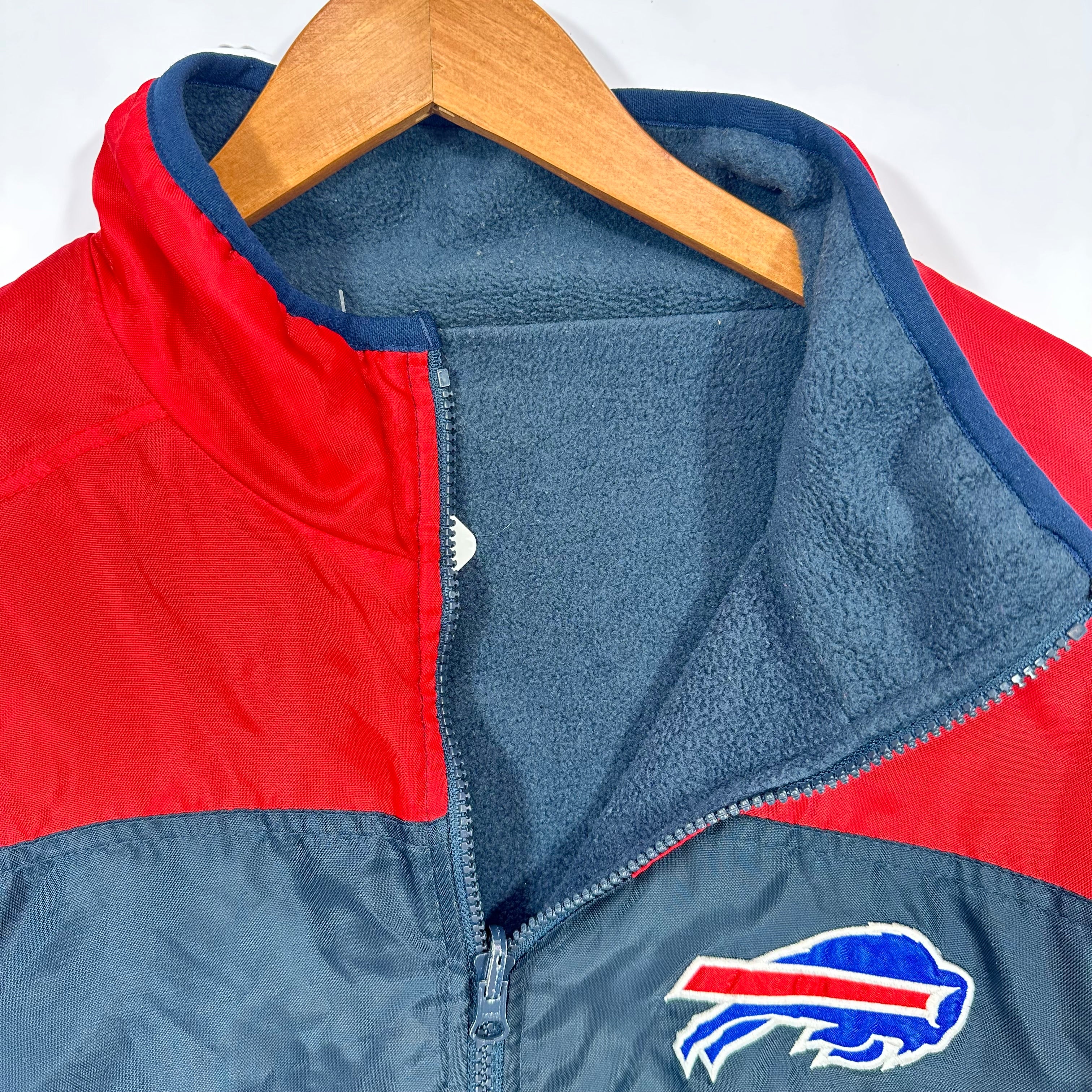 Vintage Buffalo Bills Reversible Fleece Lined Jacket Large