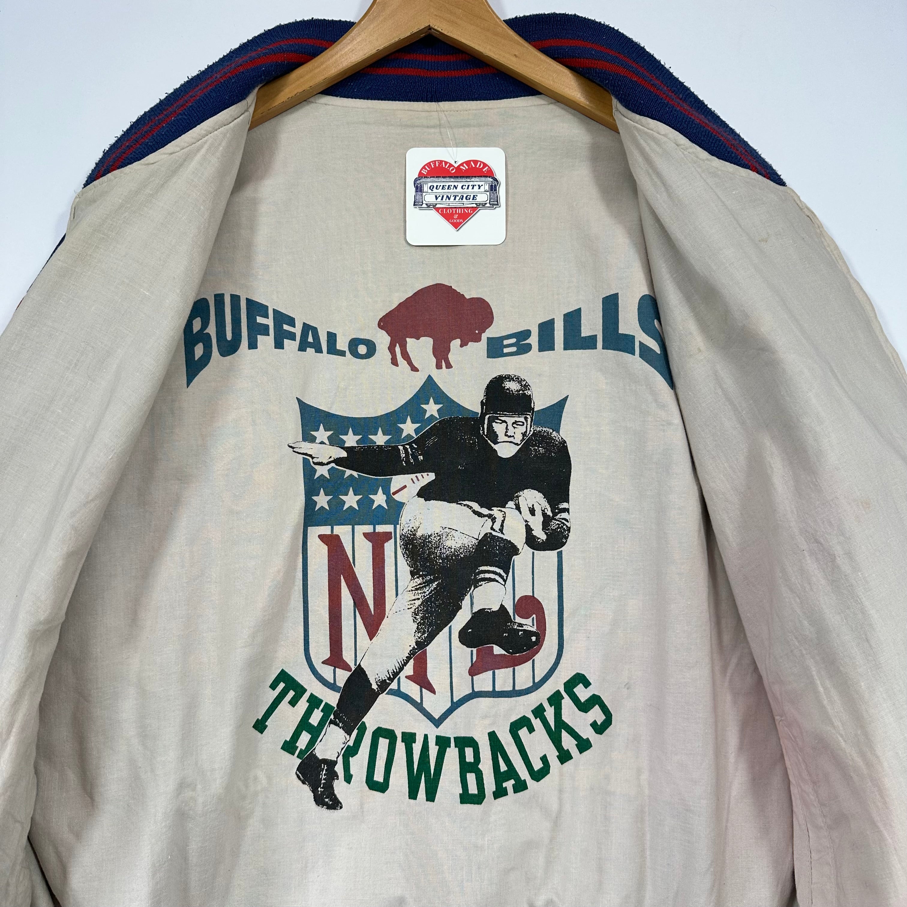 Vintage Buffalo Bills Canvas Bomber Jacket Medium