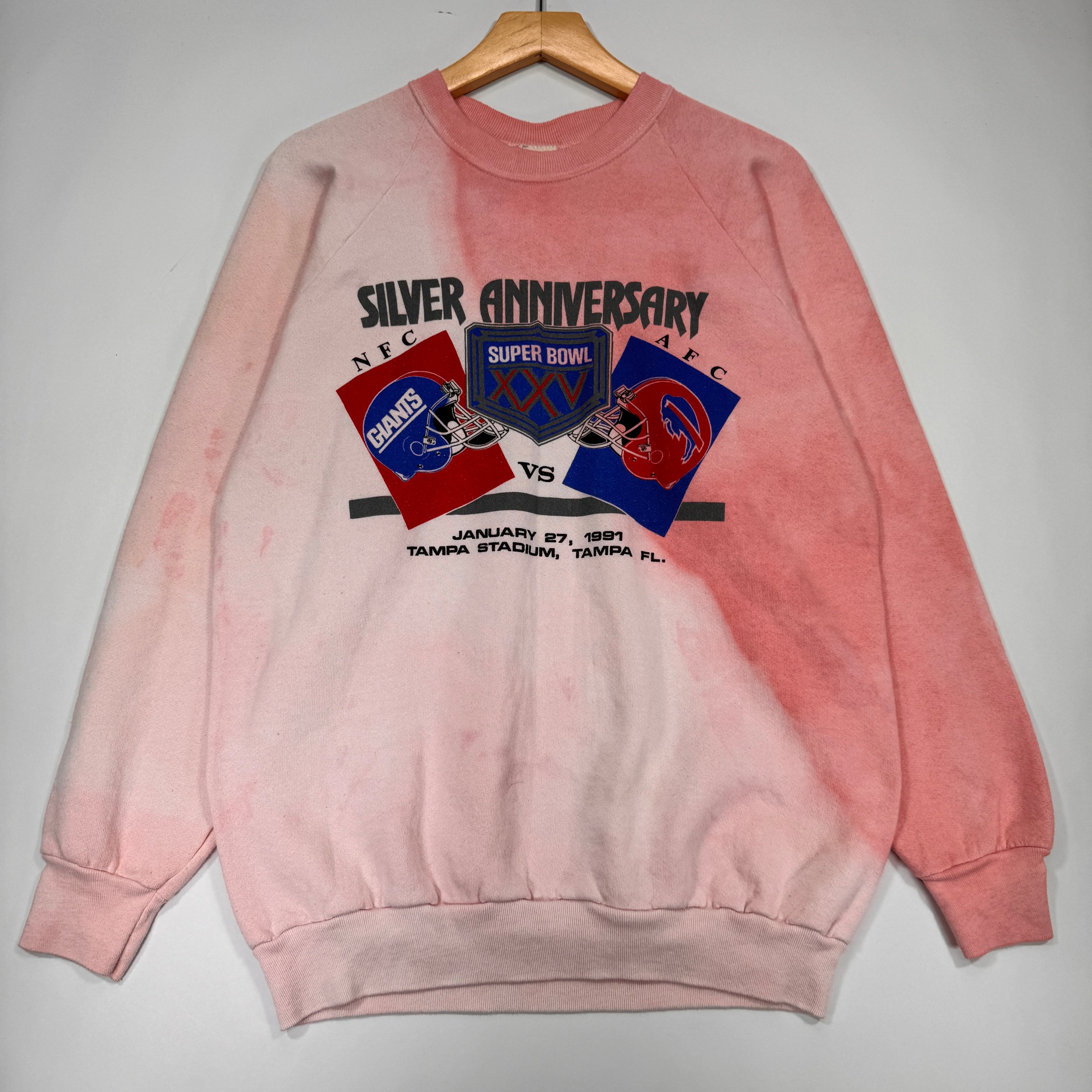 Vintage Buffalo Bills Overdyed 1991 Super Bowl Crewneck Sweatshirt XL