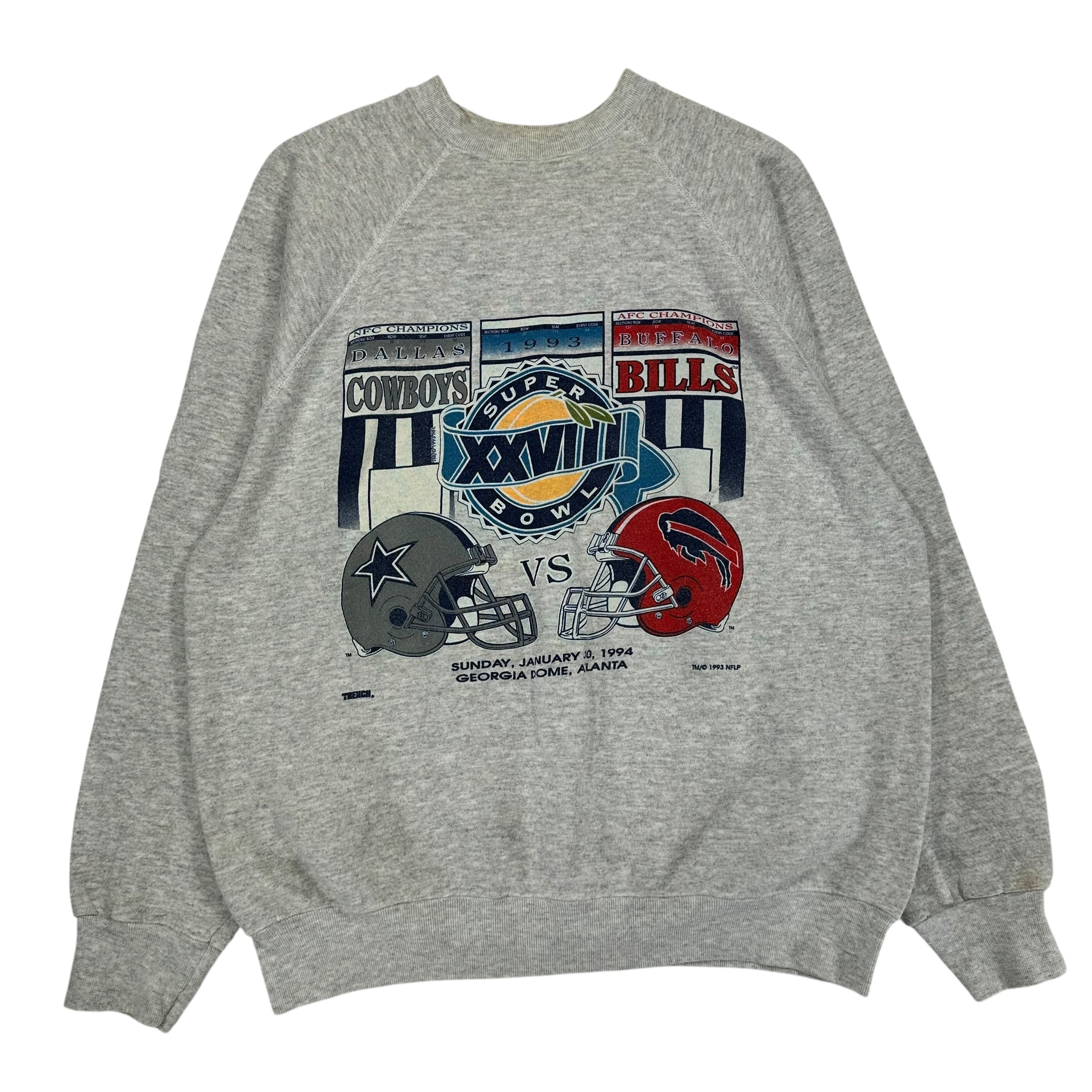 Vintage Buffalo Bills Dallas Cowboys 1994 Super Bowl Crewneck Sweatshirt XL