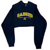 Vintage Buffalo Sabres Cropped Hoodie Sweatshirt Large