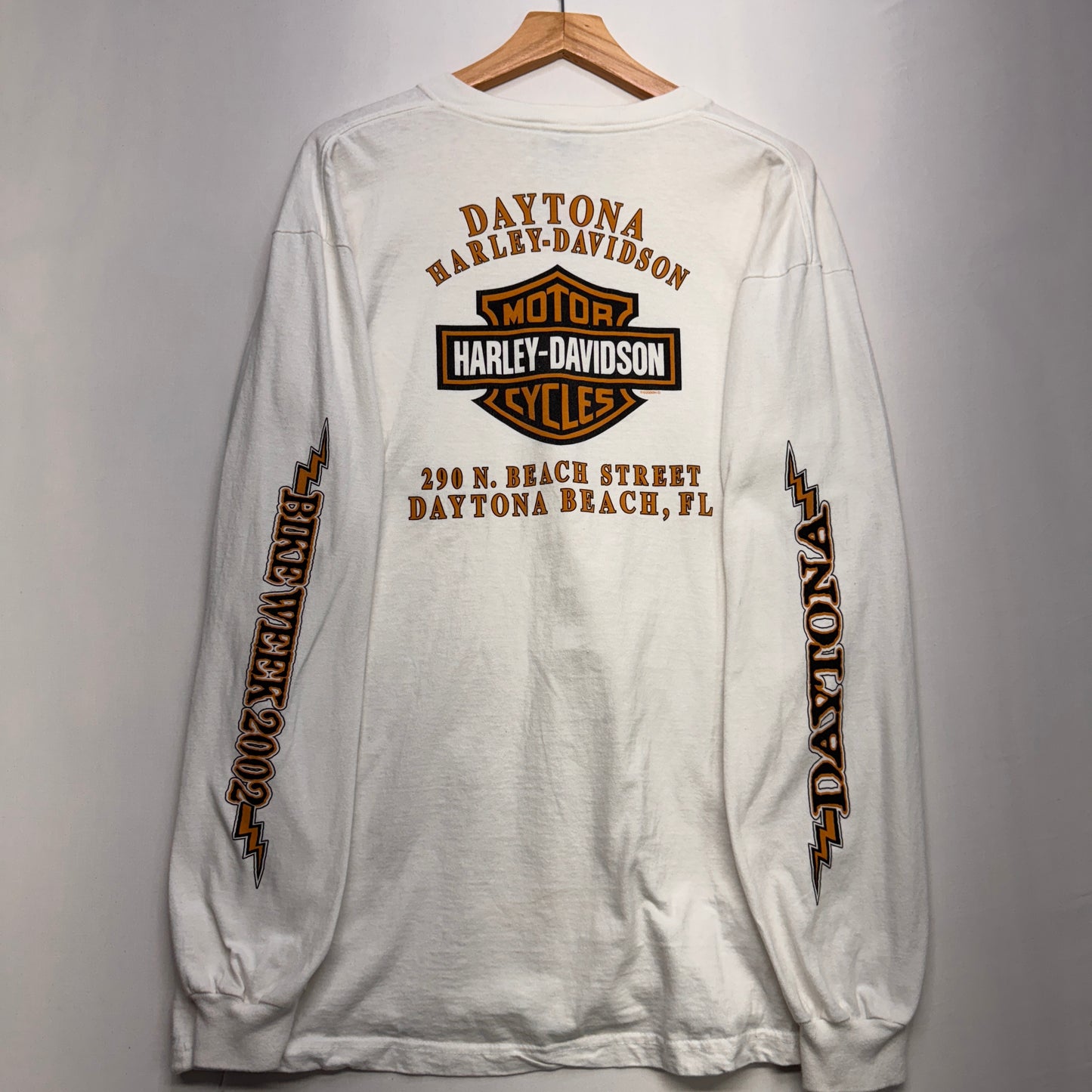 Vintage Harley Davidson 2002 Daytona Bike Week Long Sleeve Pocket Shirt XL
