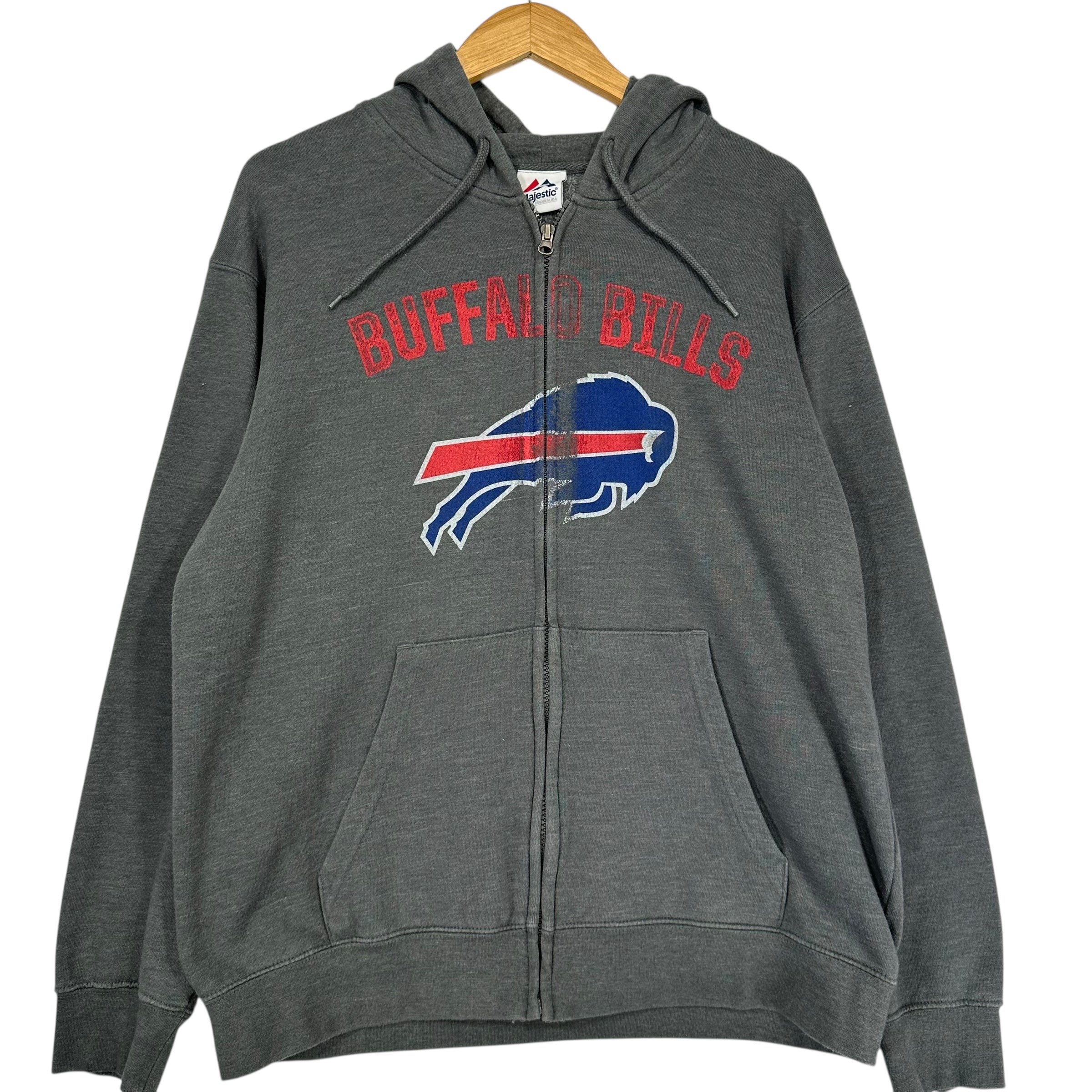 Vintage Buffalo Bills Zip Hoodie Sweatshirt Large