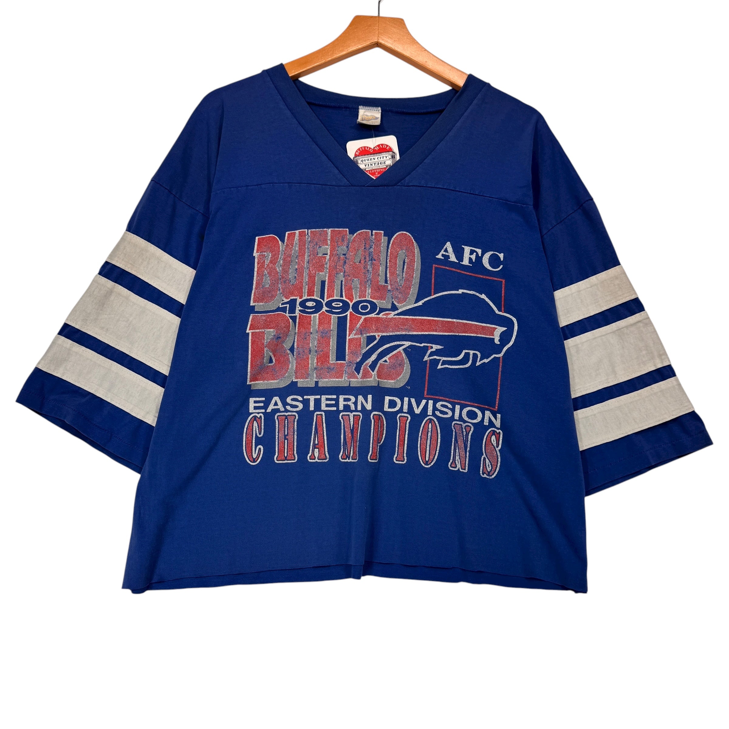Vintage Buffalo Bills 1990 AFC East Champions Cropped Shirt XL