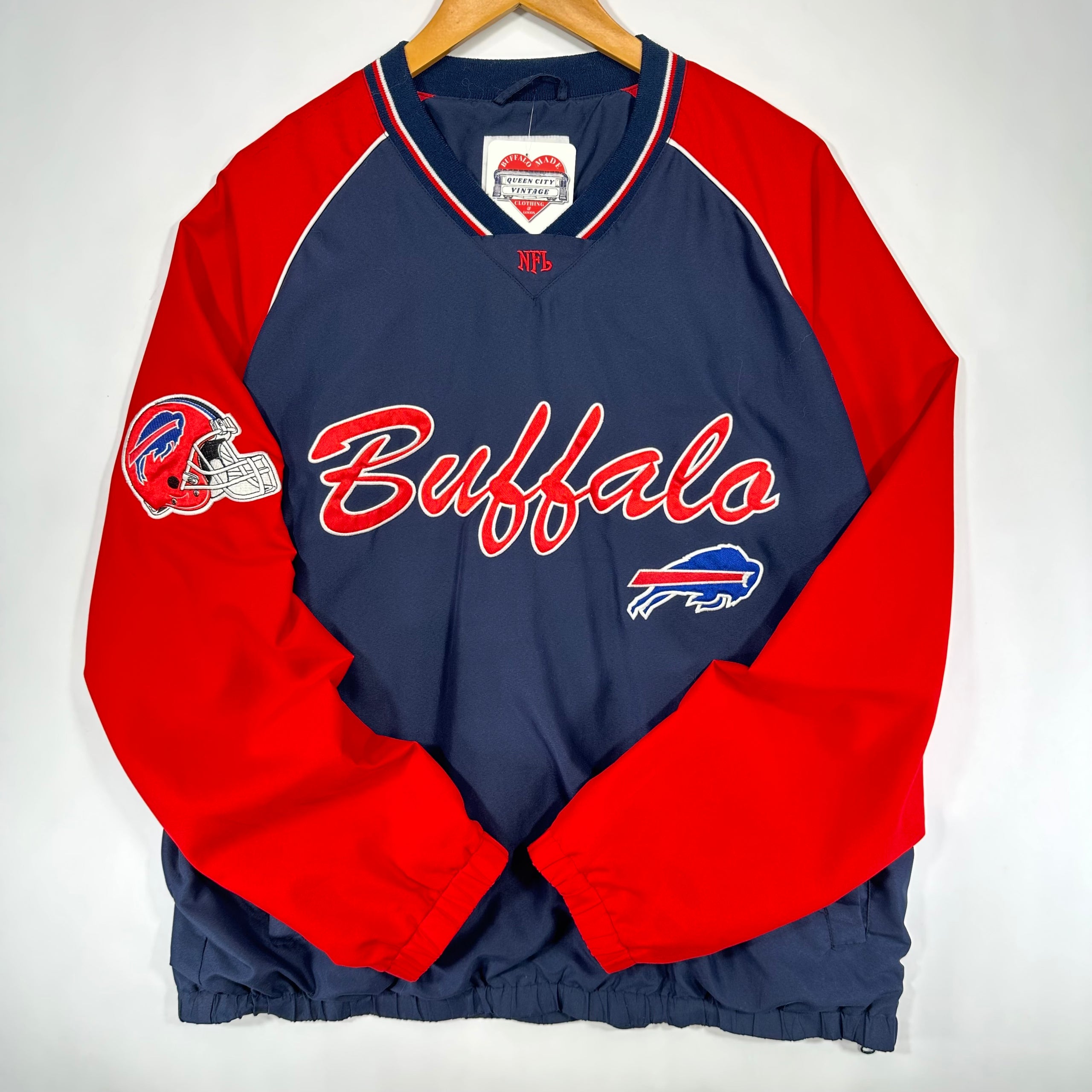 Vintage Buffalo Bills Pullover Windbreaker Jacket Large