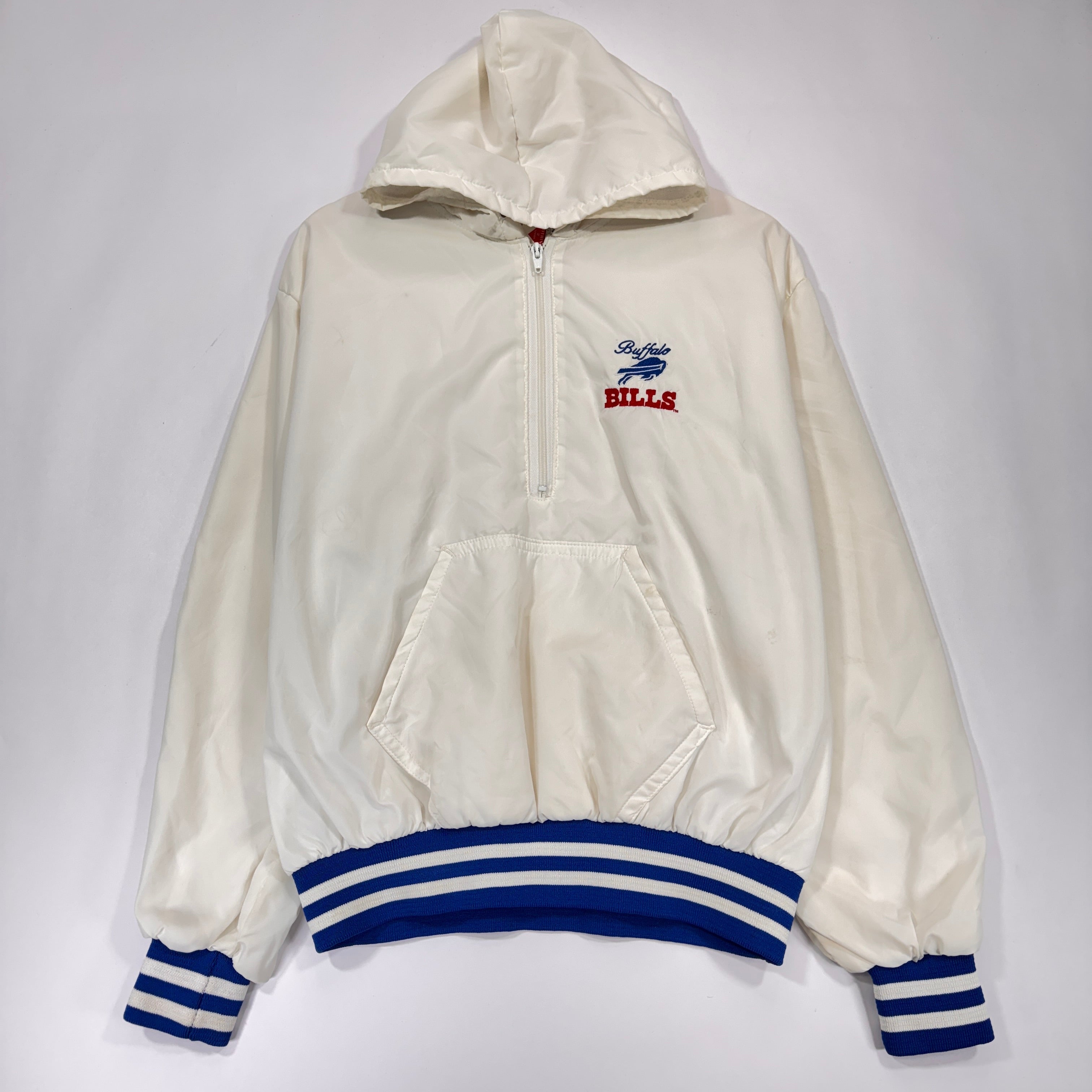 Vintage Buffalo Bills 1/4 Zip Hoodie Windbreaker Jacket Large
