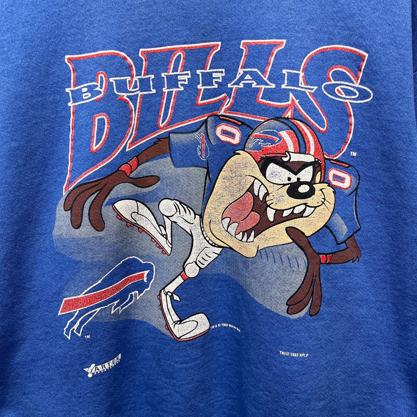 Vintage Buffalo Bills Taz Looney Tunes Cartoon Crewneck Sweatshirt XL