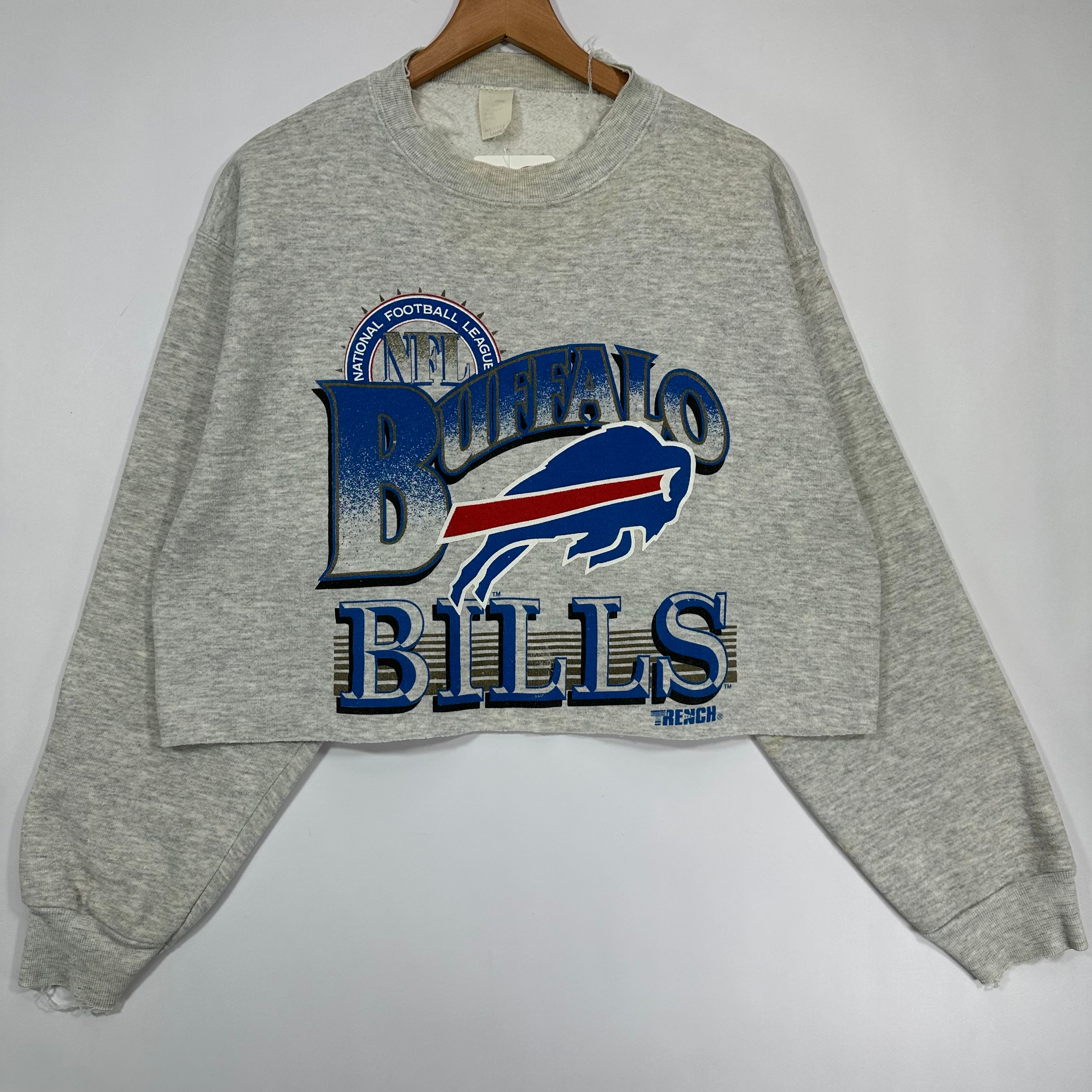 Vintage Buffalo Bills Cropped Crewneck Sweatshirt Large