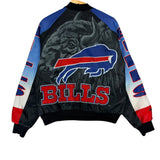 Vintage Buffalo Bills Chalk Line Fanimation Satin Bomber Jacket Medium