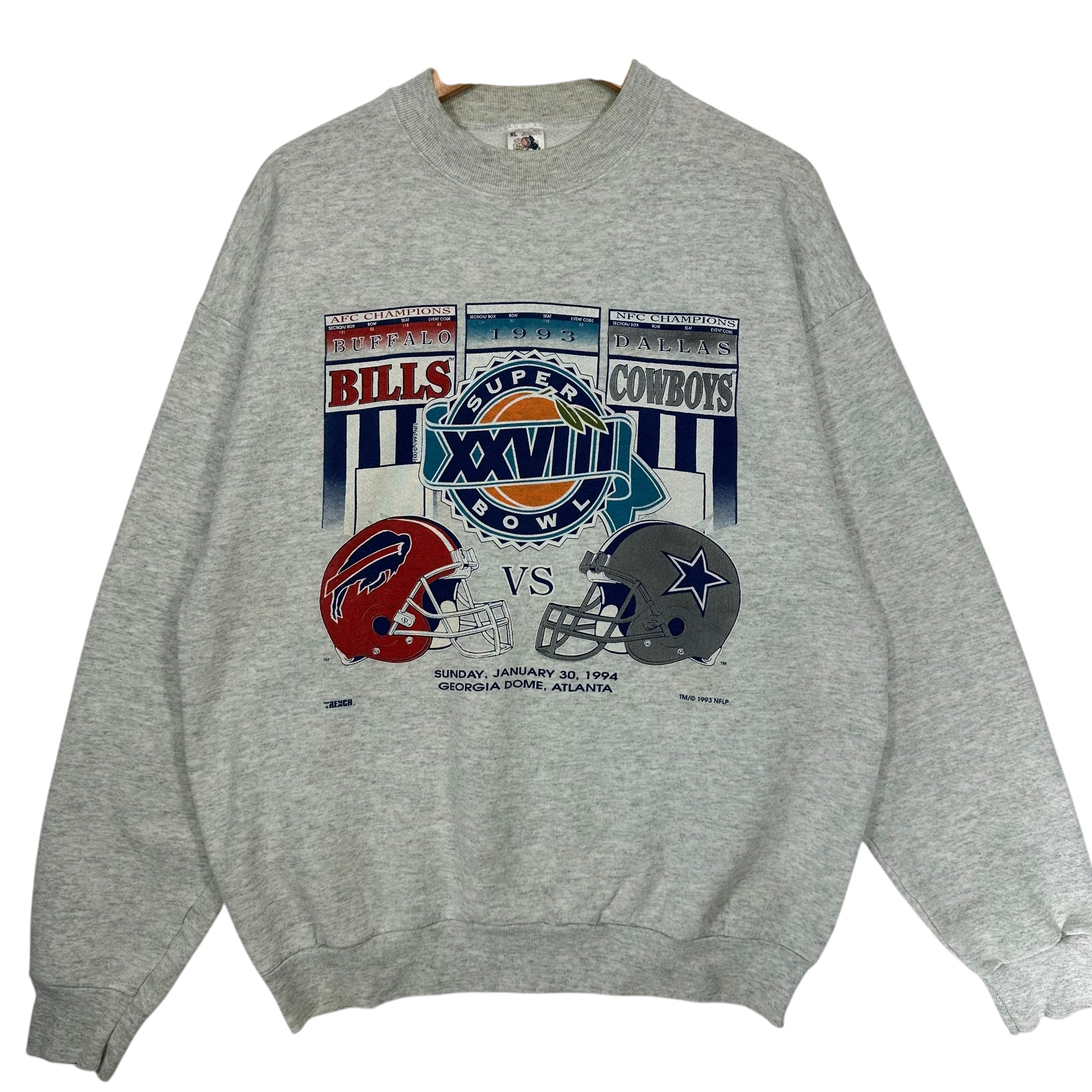 Vintage Buffalo Bills Dallas Cowboys 1994 Super Bowl Crewneck Sweatshirt XL