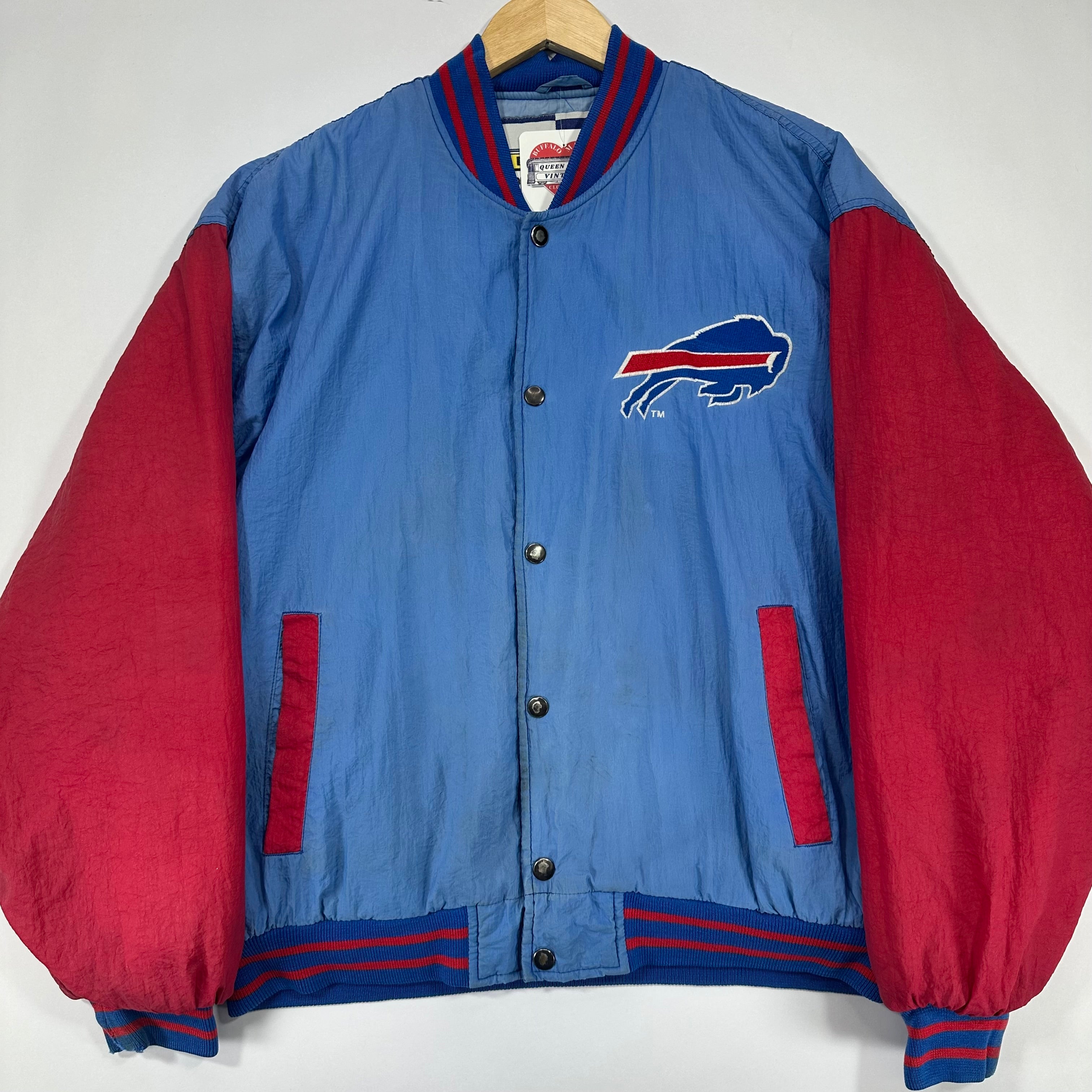Vintage Buffalo Bills Quilted Bomber Jacket Medium