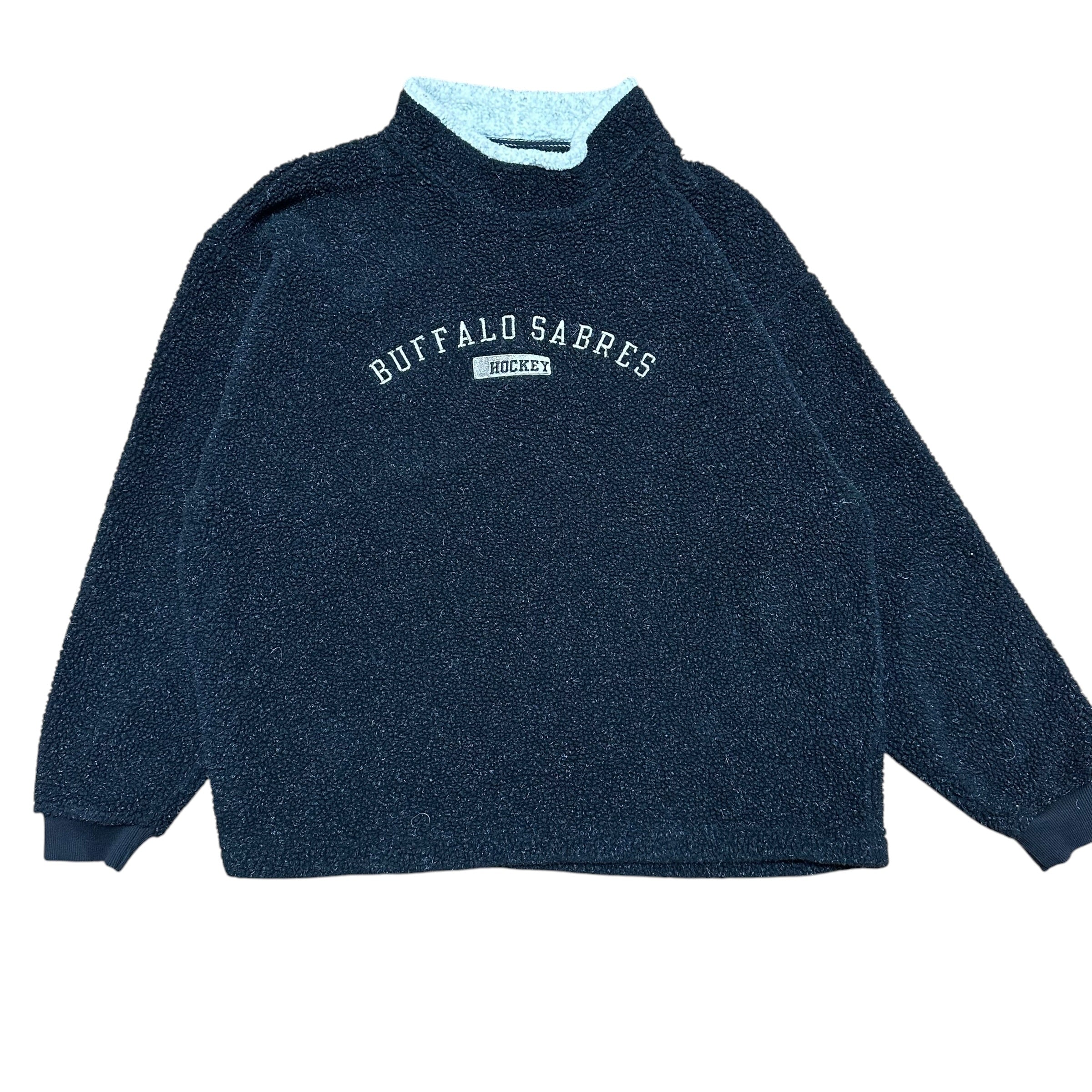 Vintage Buffalo Sabres Embroidered Fleece Mock Neck Sweatshirt XXL