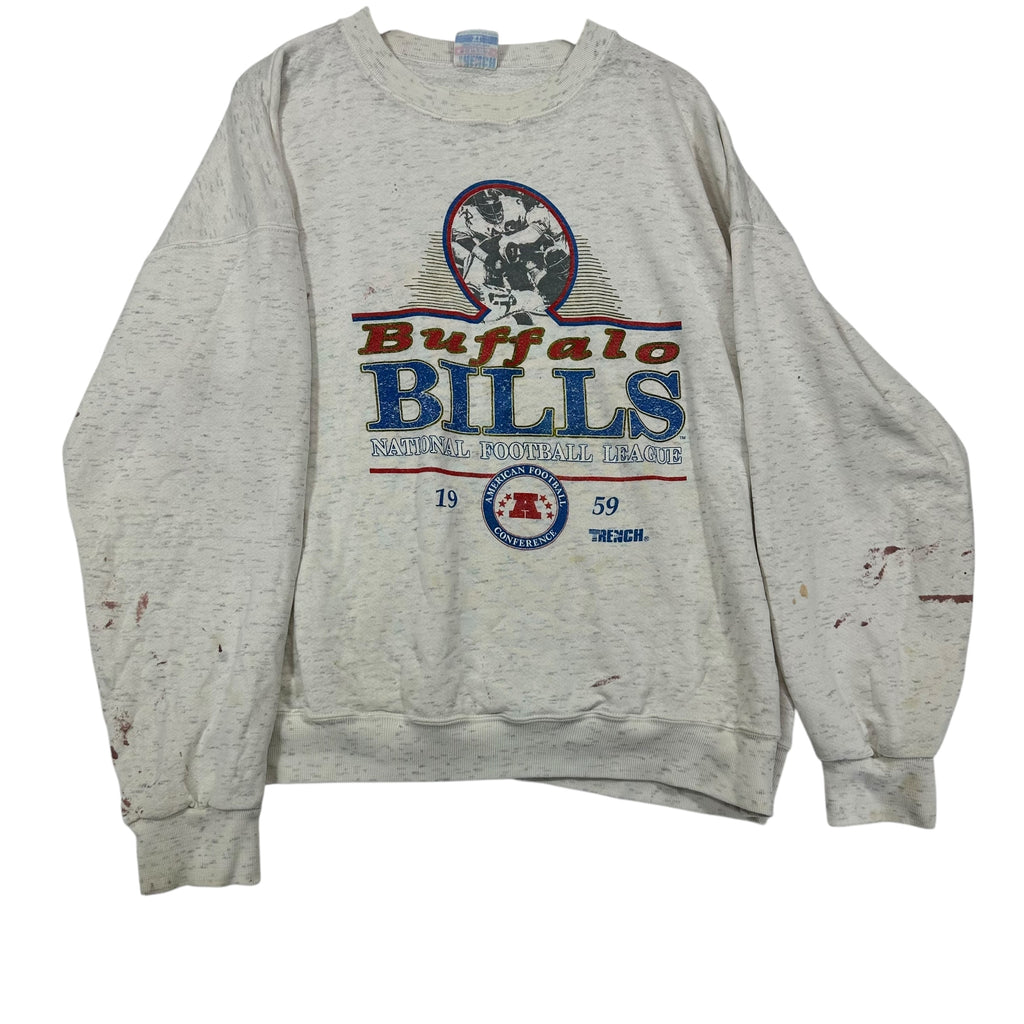 Vintage Buffalo Bills Paint Thrashed Crewneck Sweatshirt XL