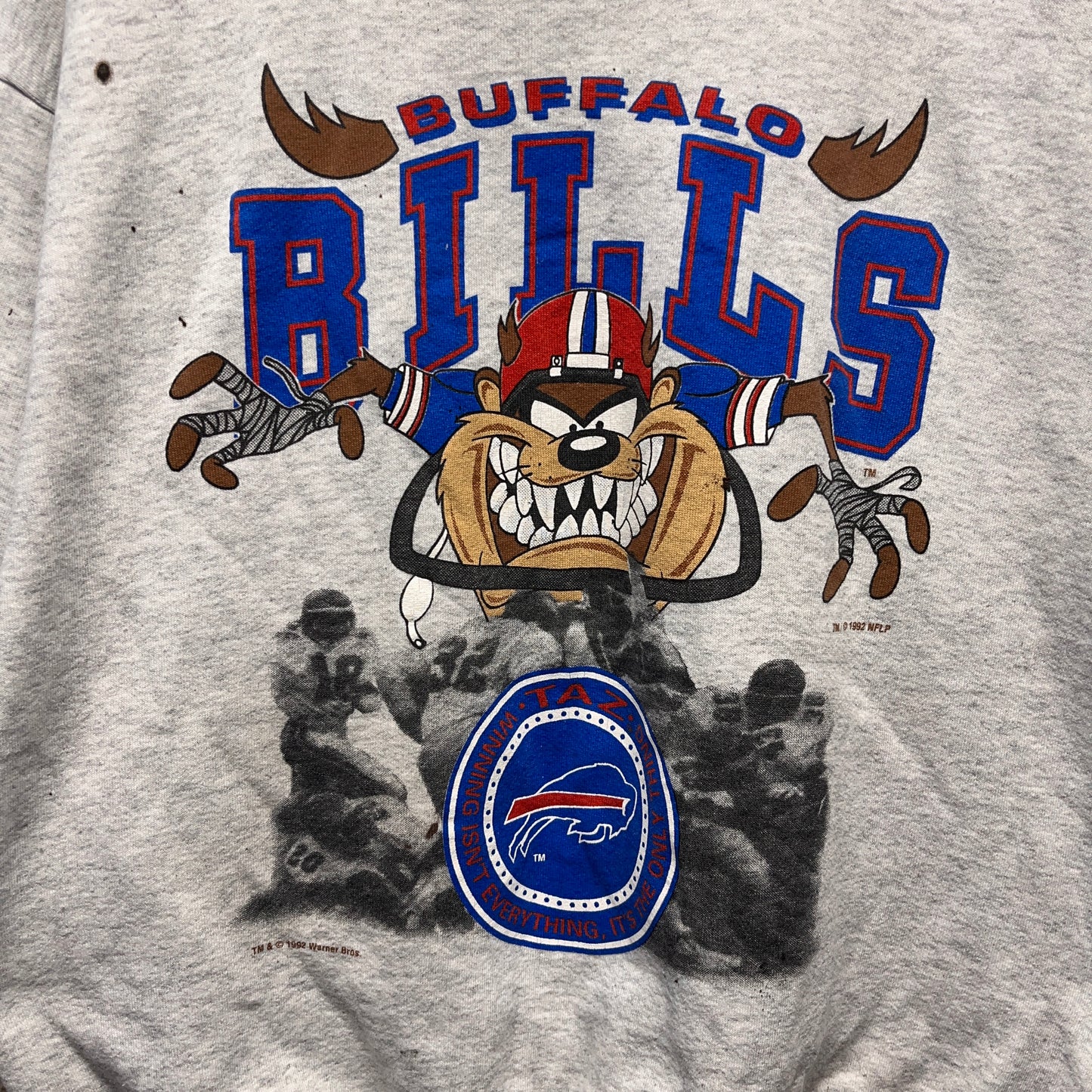 Vintage Buffalo Bills Taz Looney Tunes Crewneck Sweatshirt XL