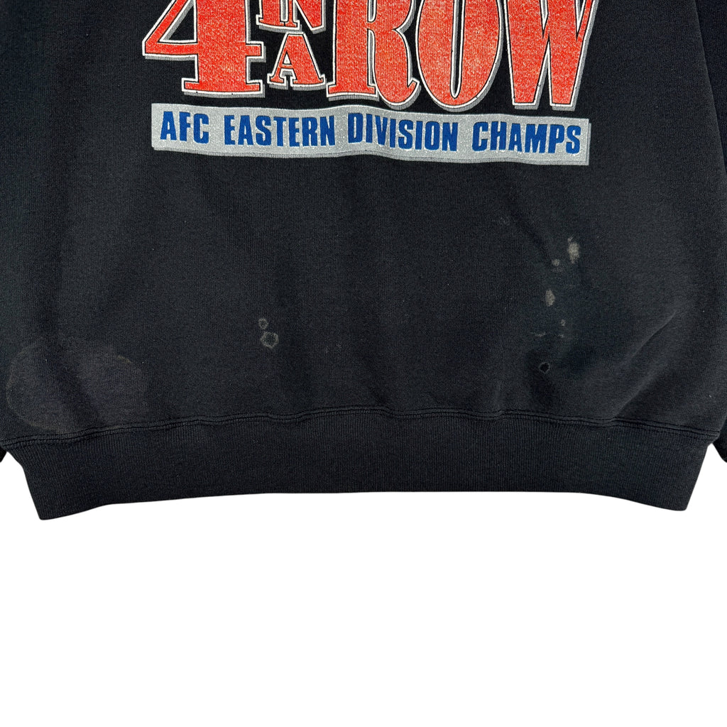 Vintage Buffalo Bills Four In A Row AFC East Champions Crewneck Sweatshirt Large