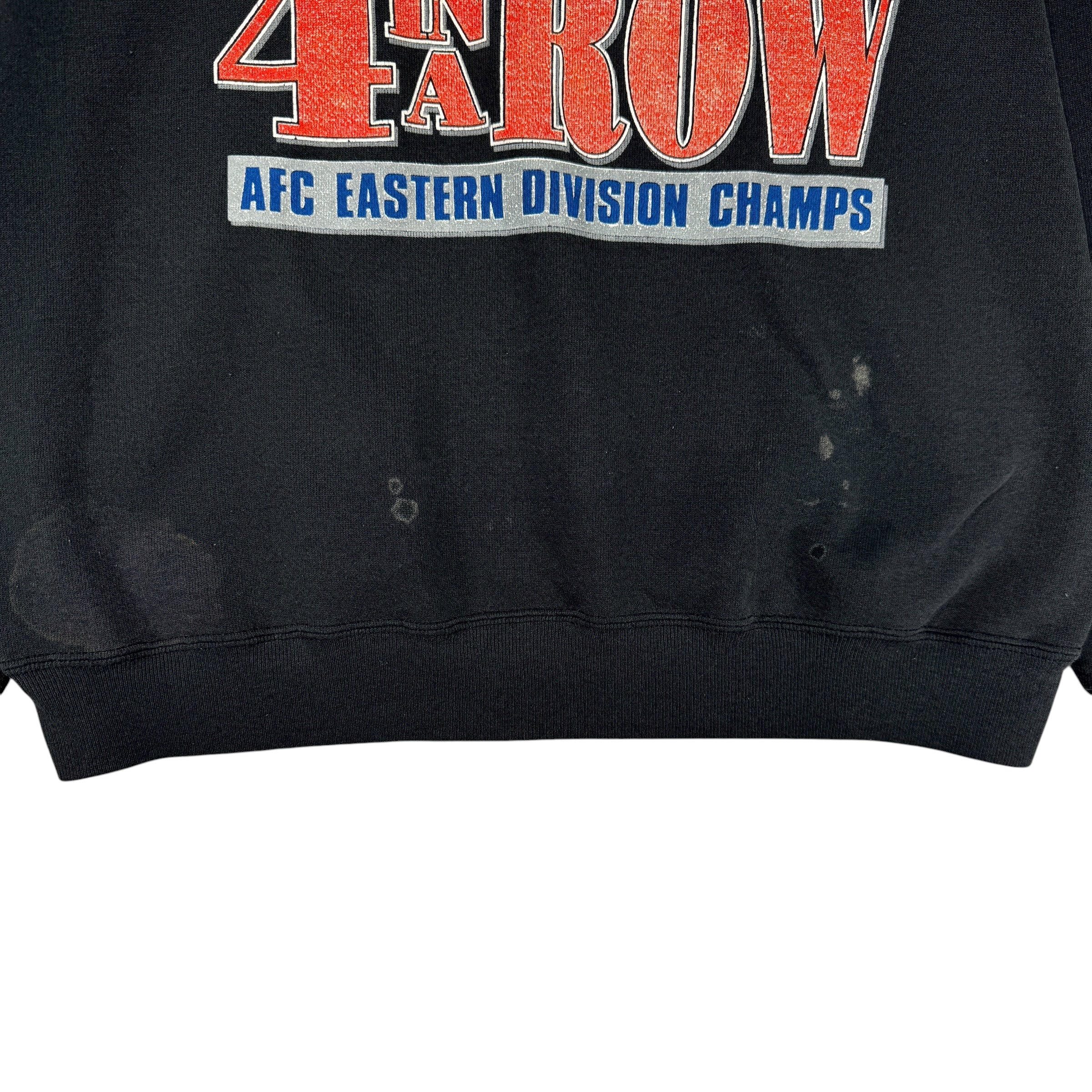 Vintage Buffalo Bills Four In A Row AFC East Champions Crewneck Sweatshirt Large