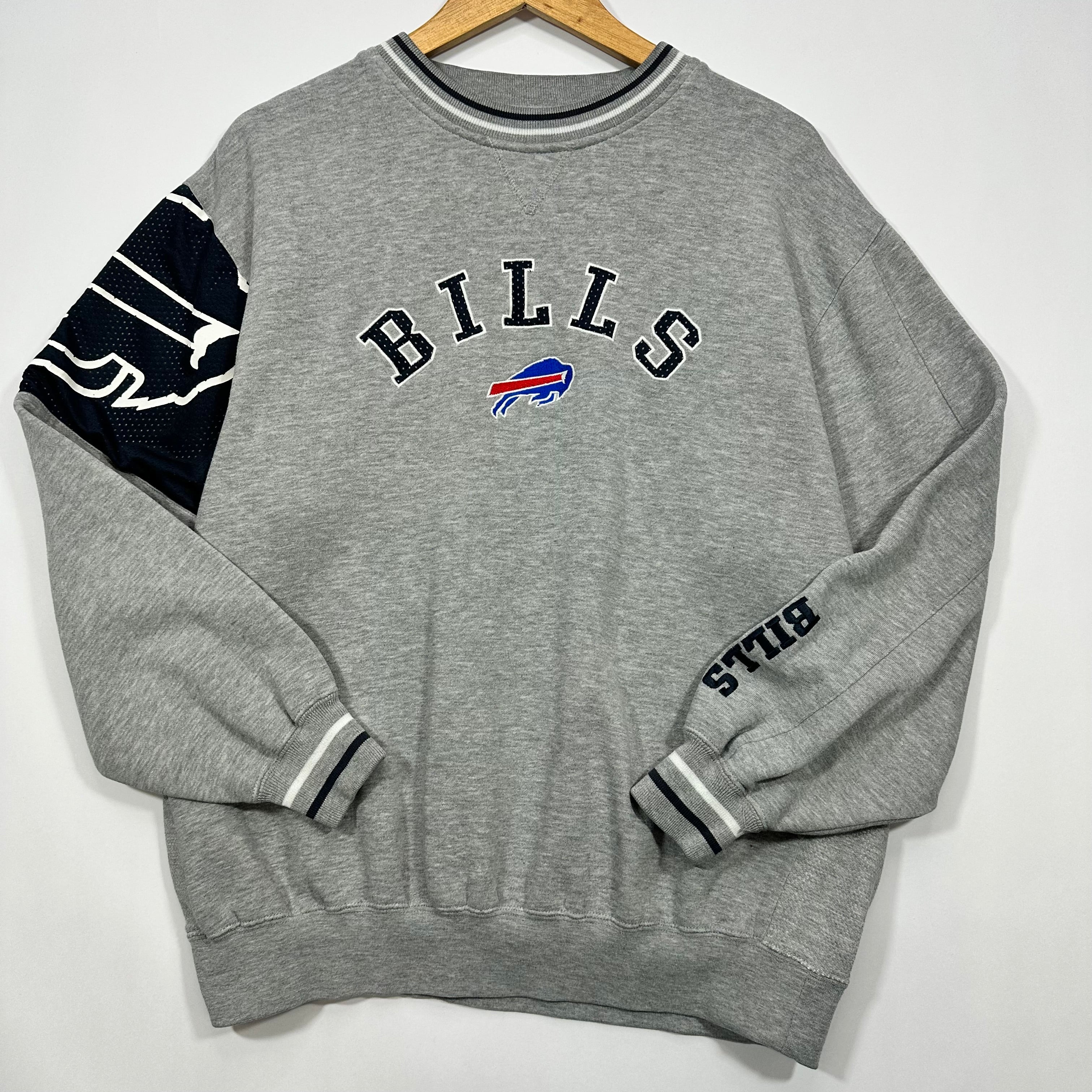 Vintage Buffalo Bills Jersey Sleeve Crewneck Sweatshirt Large
