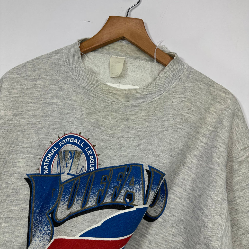 Vintage Buffalo Bills Cropped Crewneck Sweatshirt Large