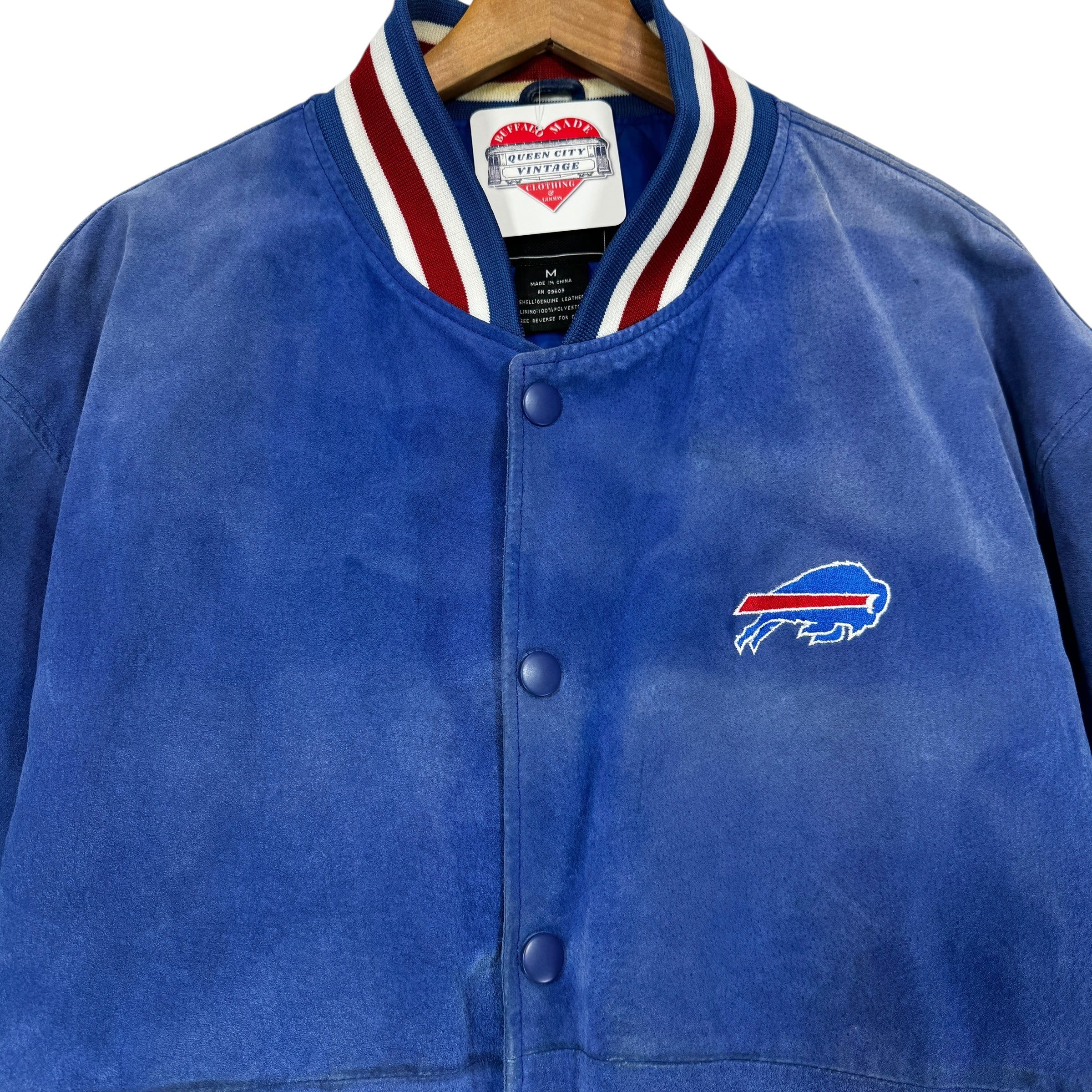 Vintage Buffalo Bills Button Up Suede Jacket Medium