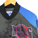 Vintage Buffalo Bills Chalk Line Fanimation Satin Bomber Jacket Medium