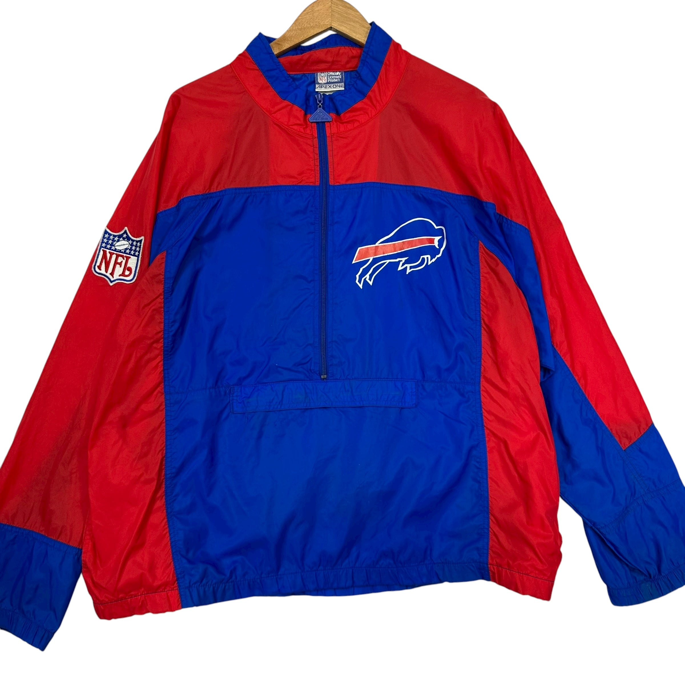 Vintage Buffalo Bills Pullover Packable Windbreaker Jacket Large