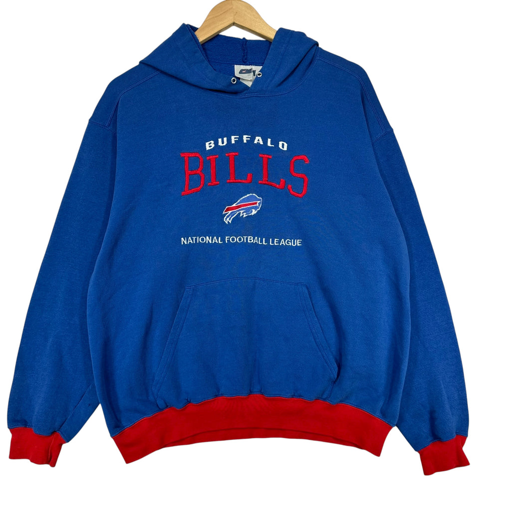 Vintage Buffalo Bills Embroidered Hoodie Sweatshirt Medium